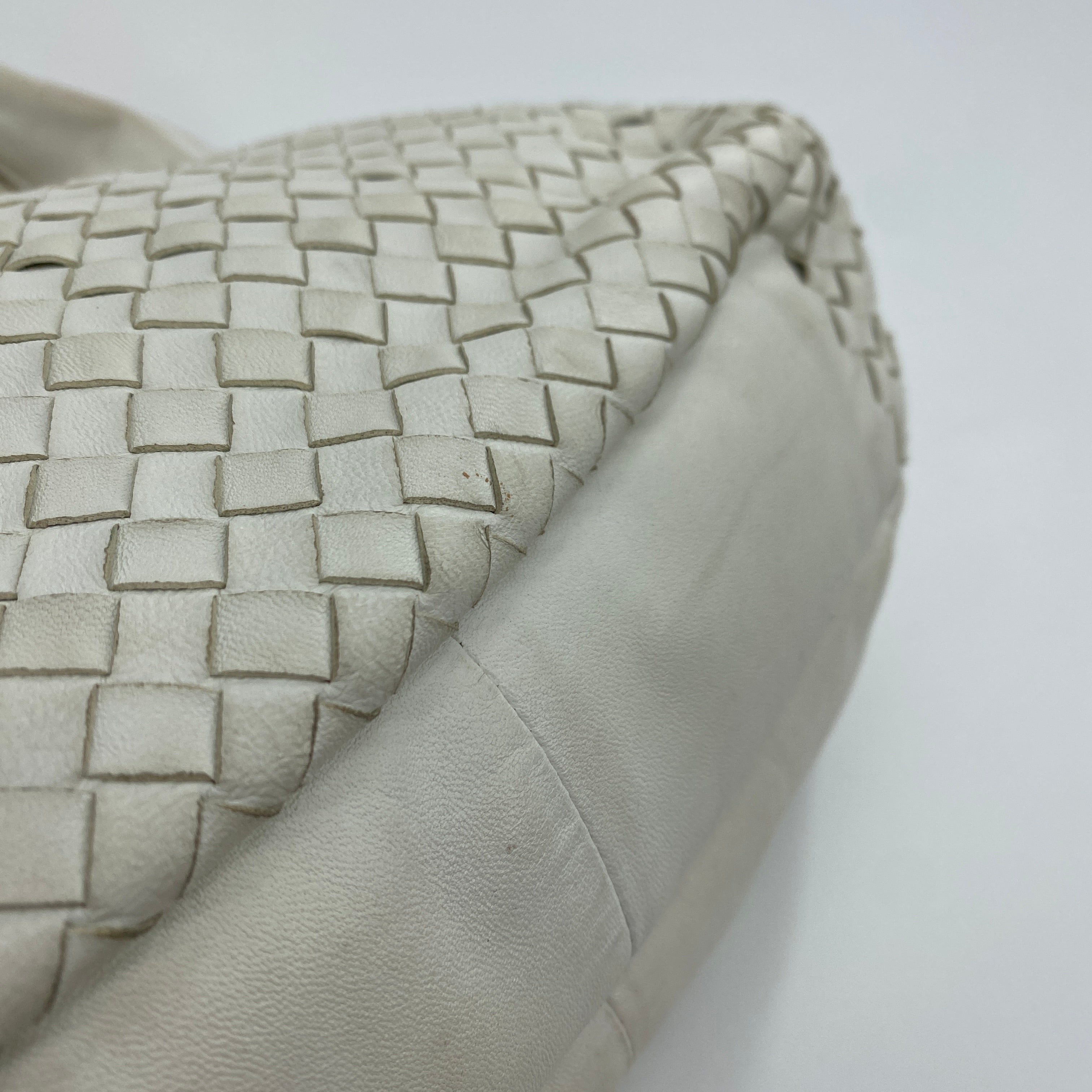 Campana Intrecciato Hobo Shoulder Bag White