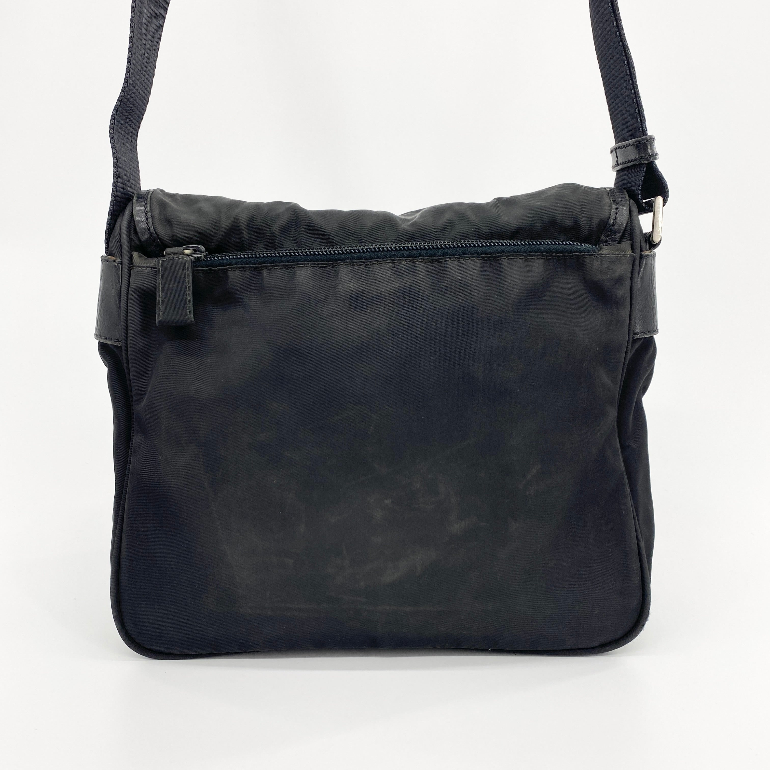 Nylon Messenger Small Crossbody Black