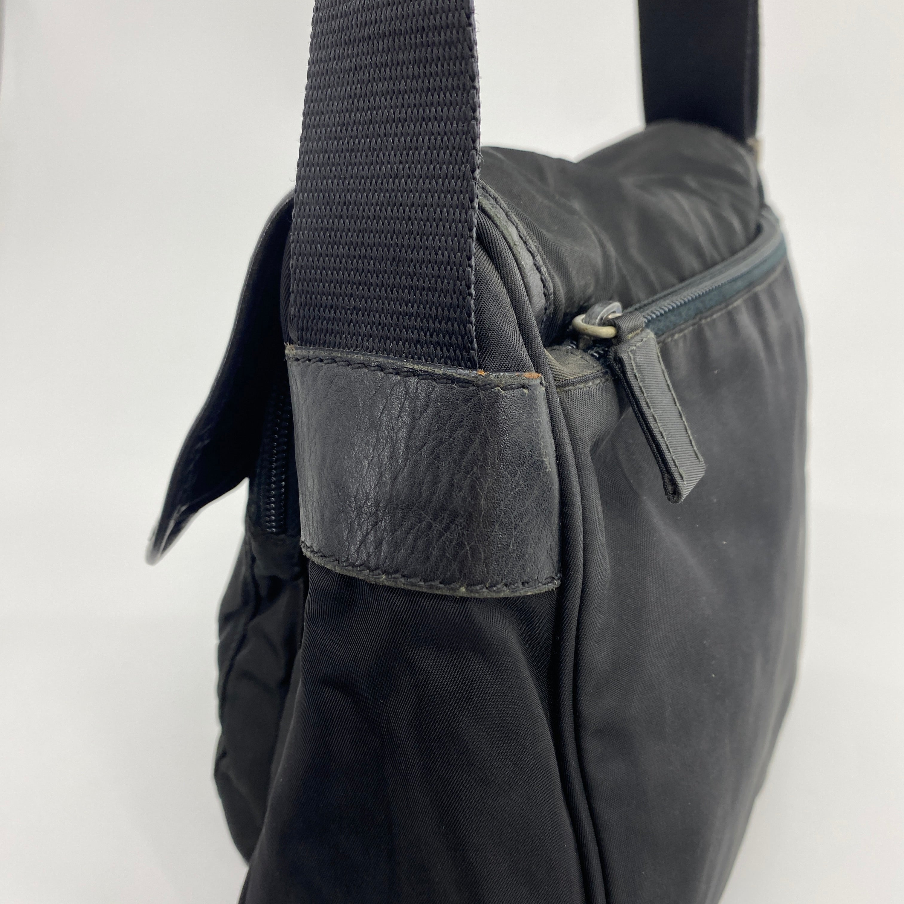 Nylon Messenger Small Crossbody Black