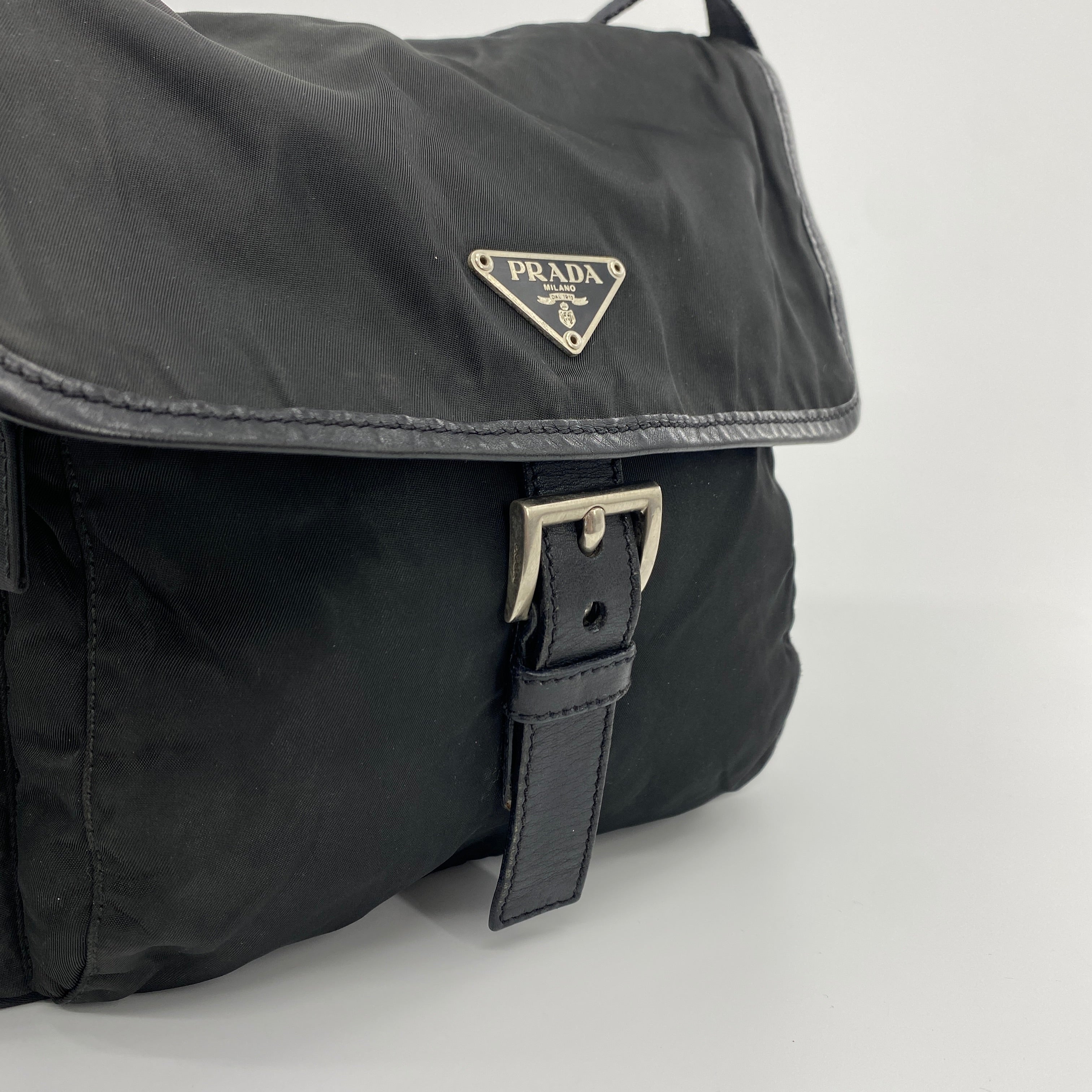 Nylon Messenger Small Crossbody Black