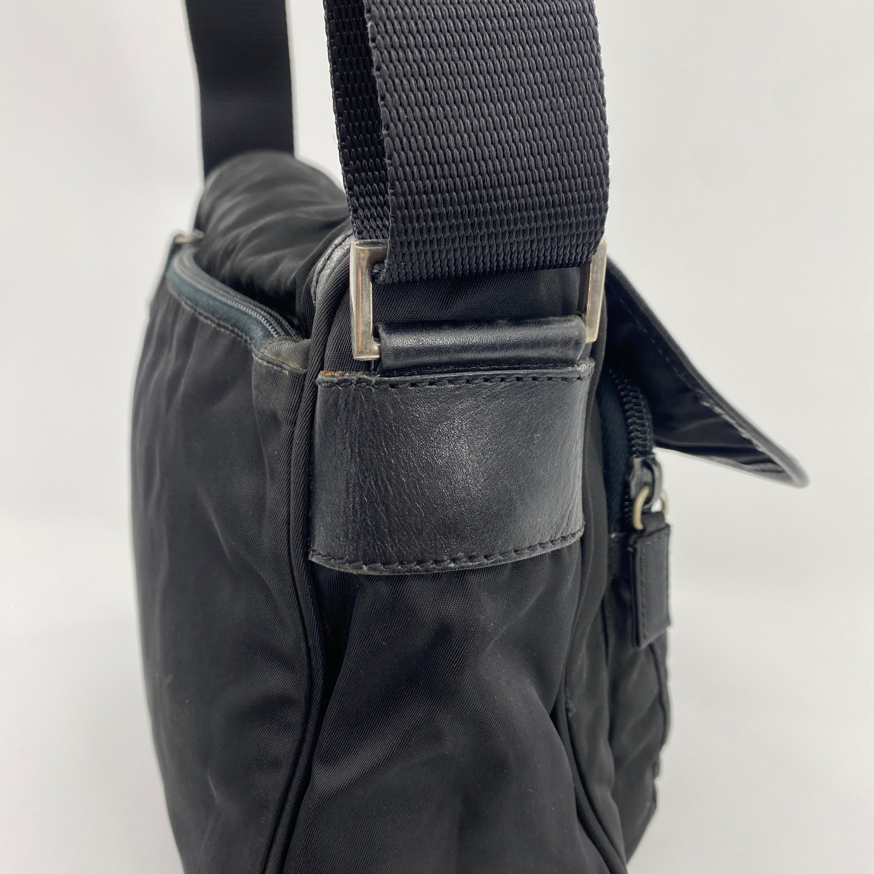 Nylon Messenger Small Crossbody Black