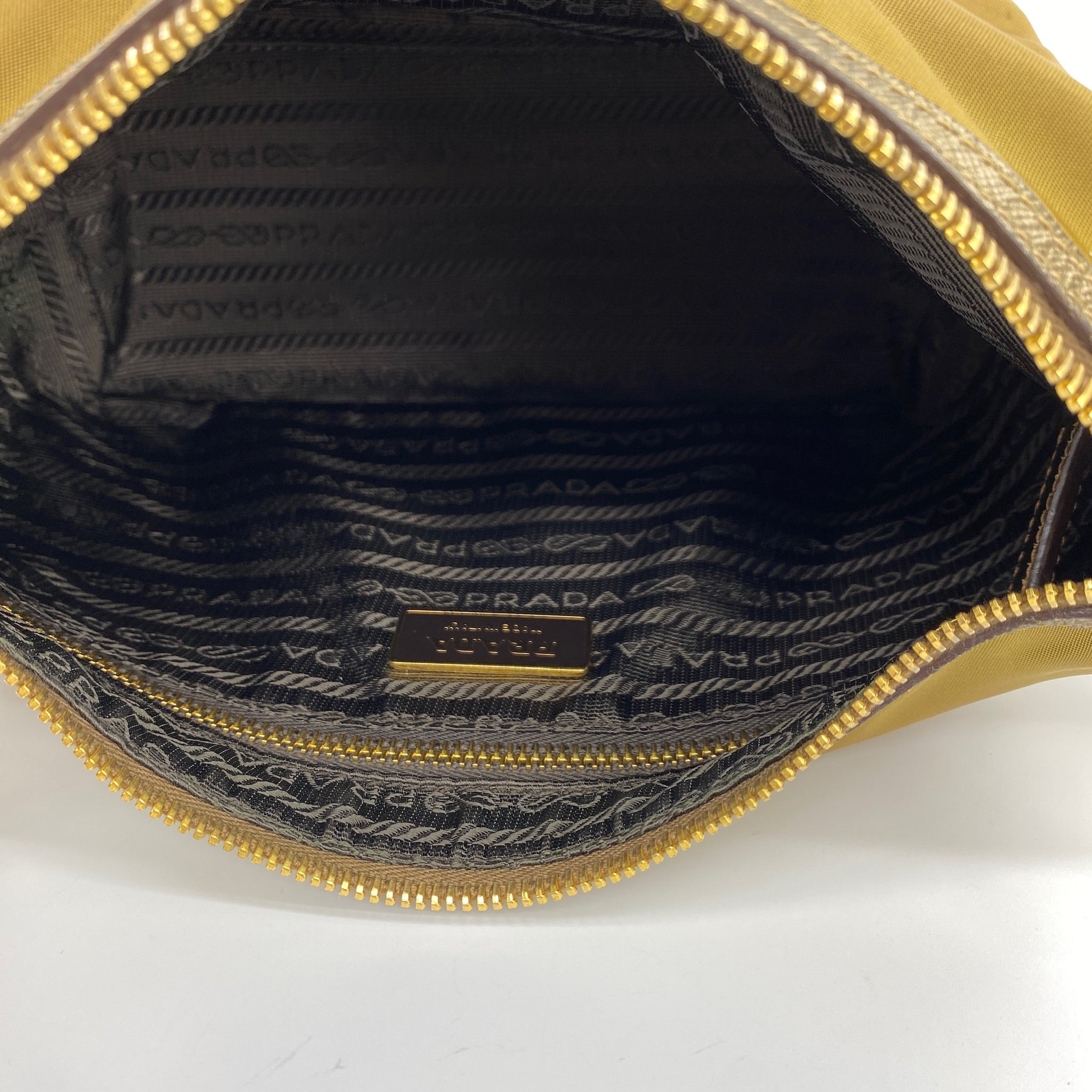 Nylon Shoulder Bag Khaki Brown