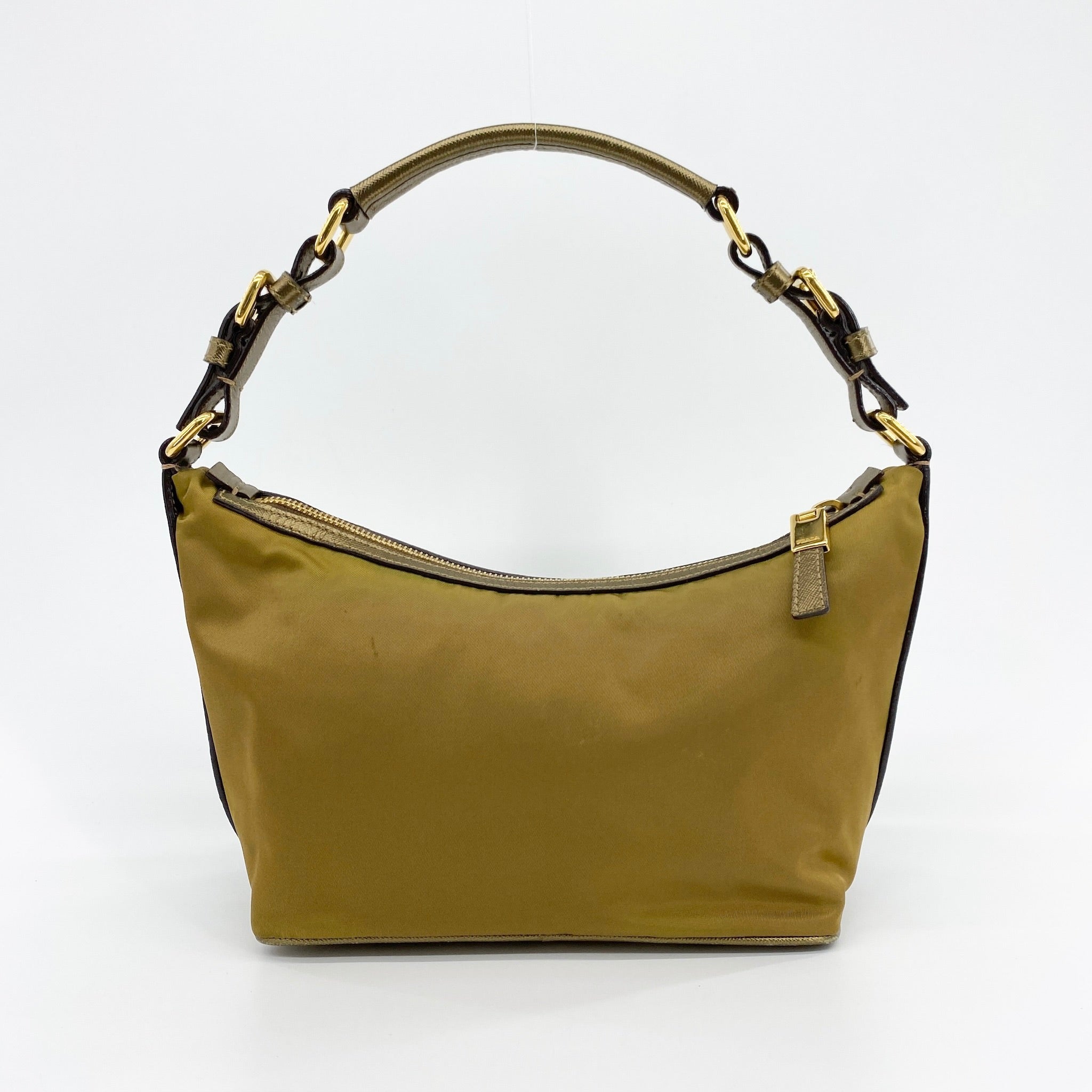 Nylon Shoulder Bag Khaki Brown