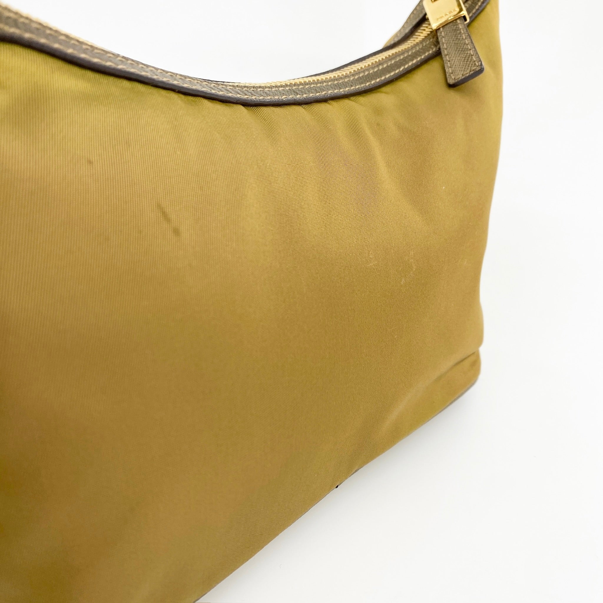 Nylon Shoulder Bag Khaki Brown