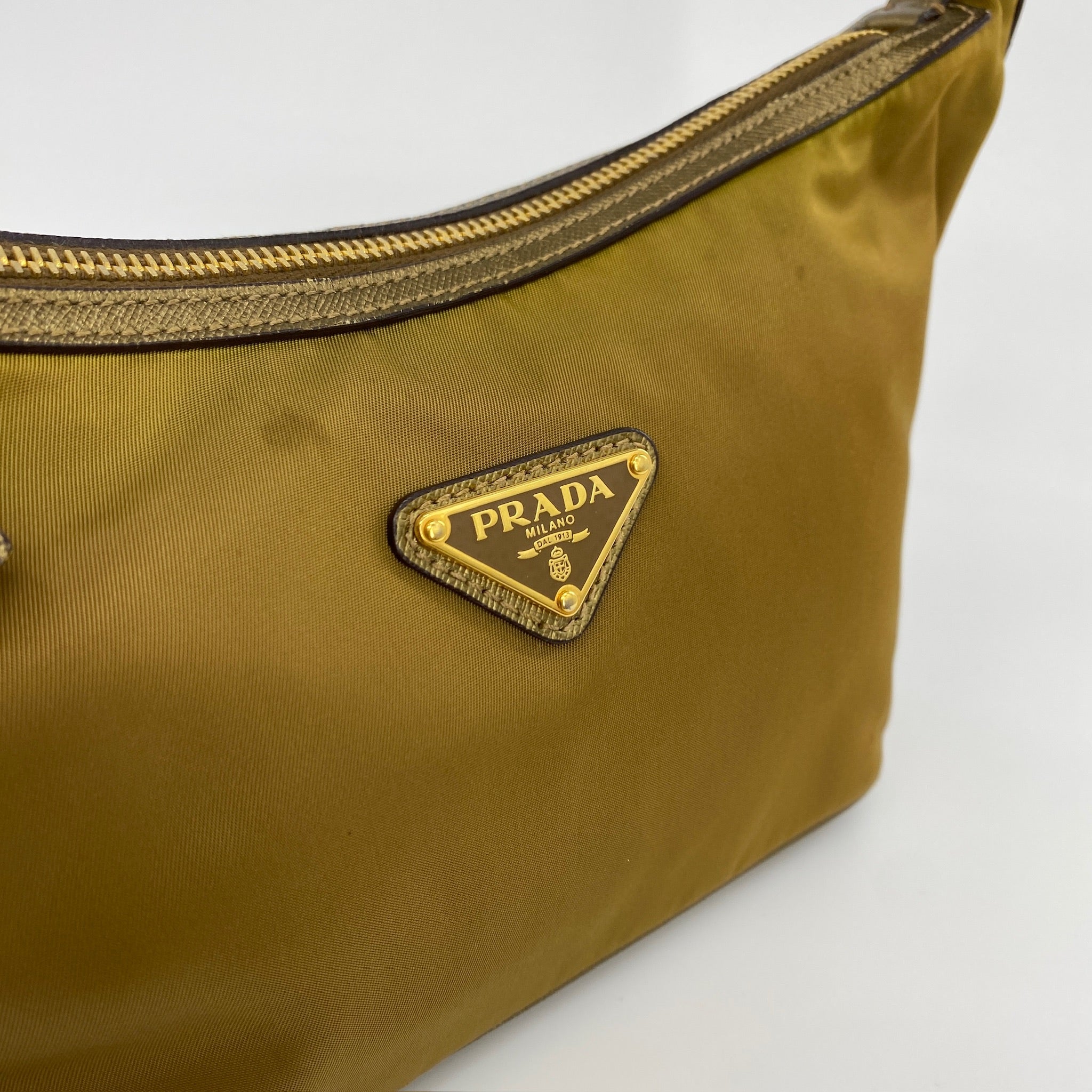 Nylon Shoulder Bag Khaki Brown