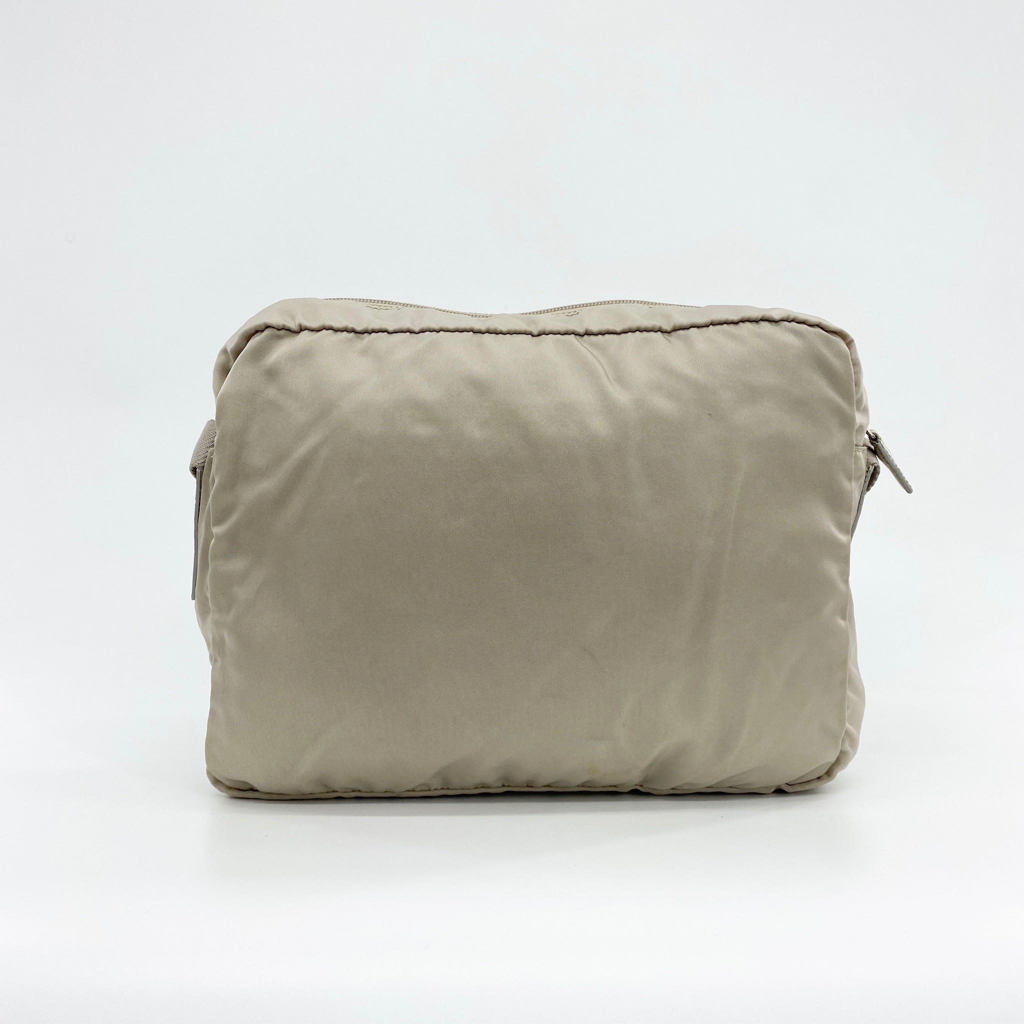 Nylon Messenger Crossbody Beige