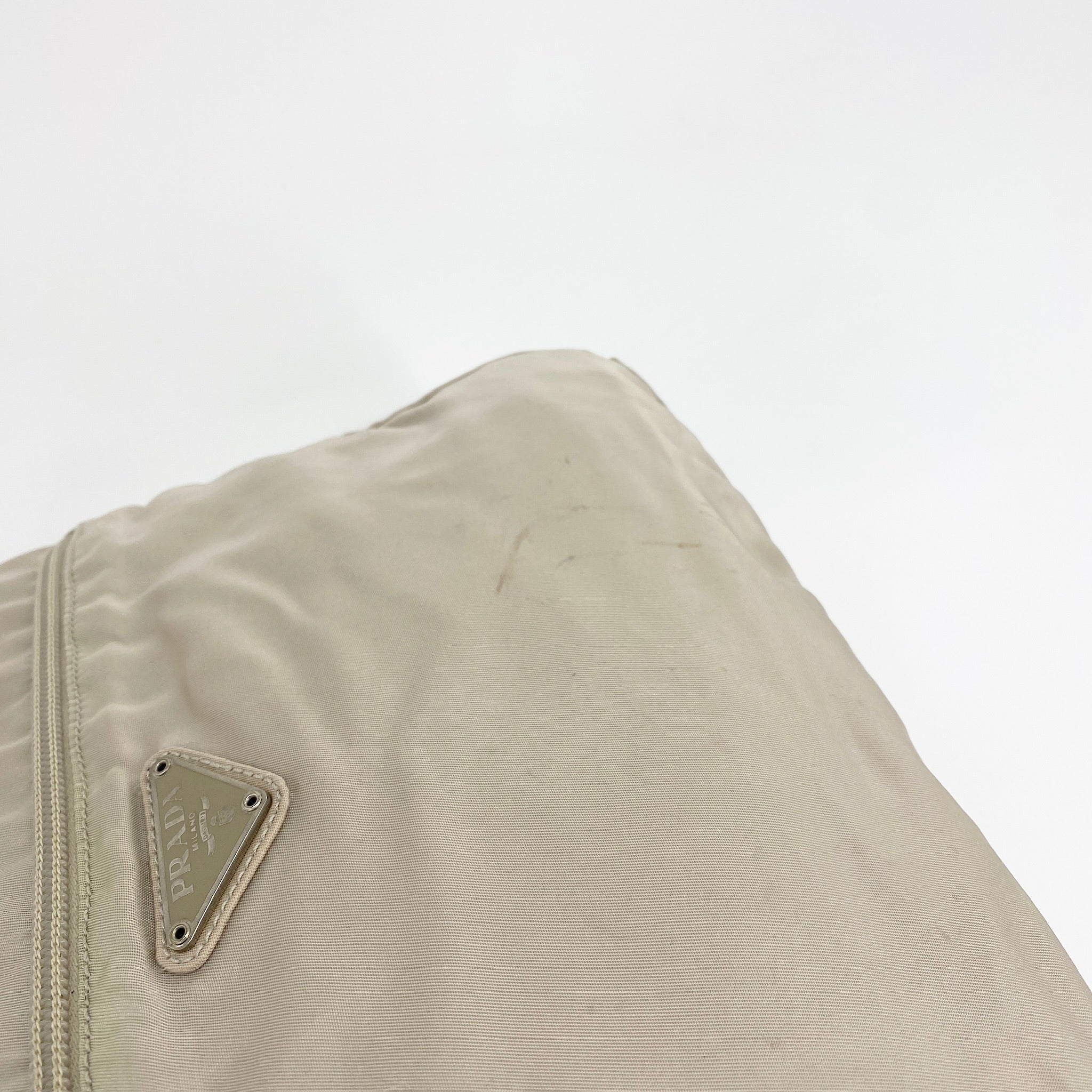 Nylon Messenger Crossbody Beige