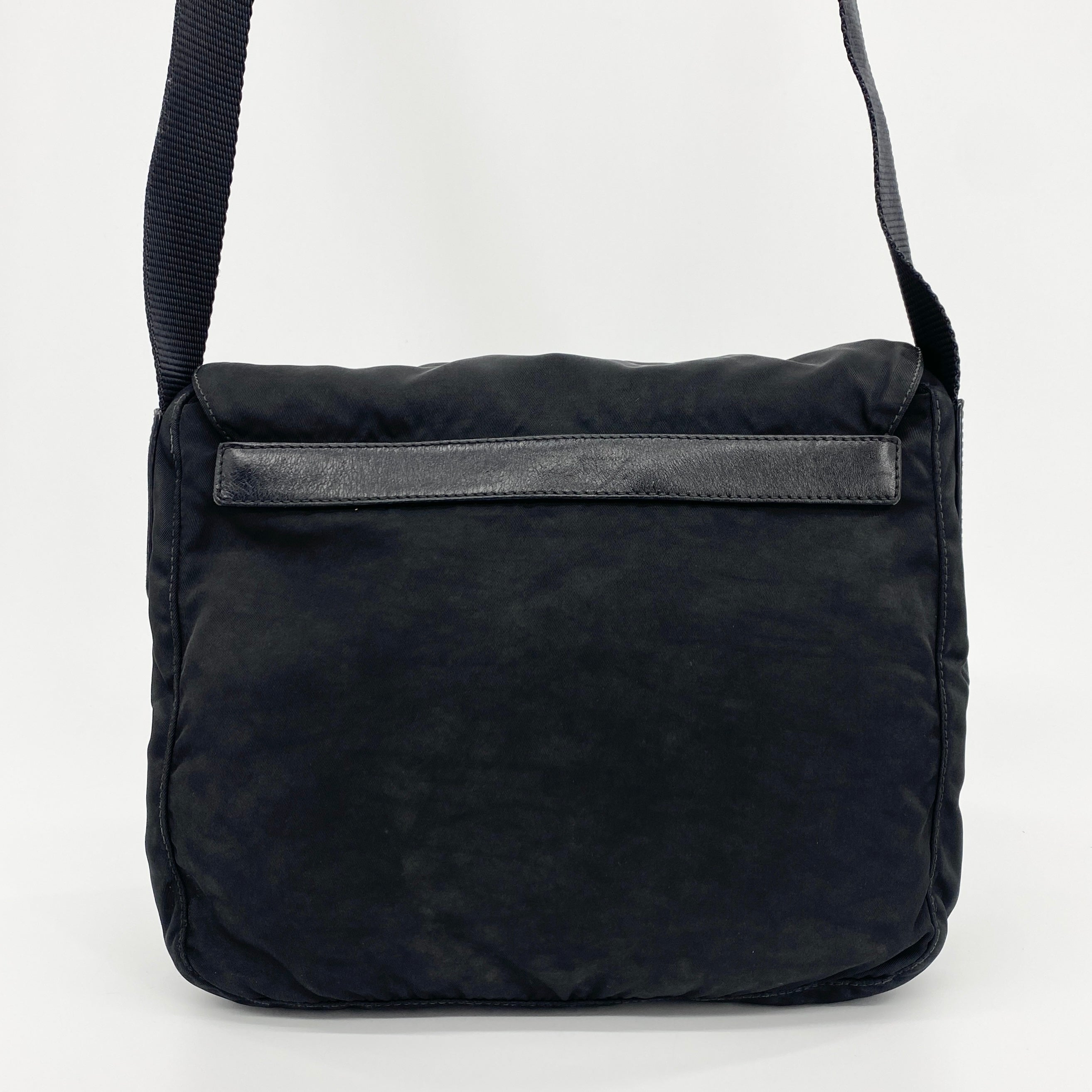 Nylon Messenger Small Crossbody Black