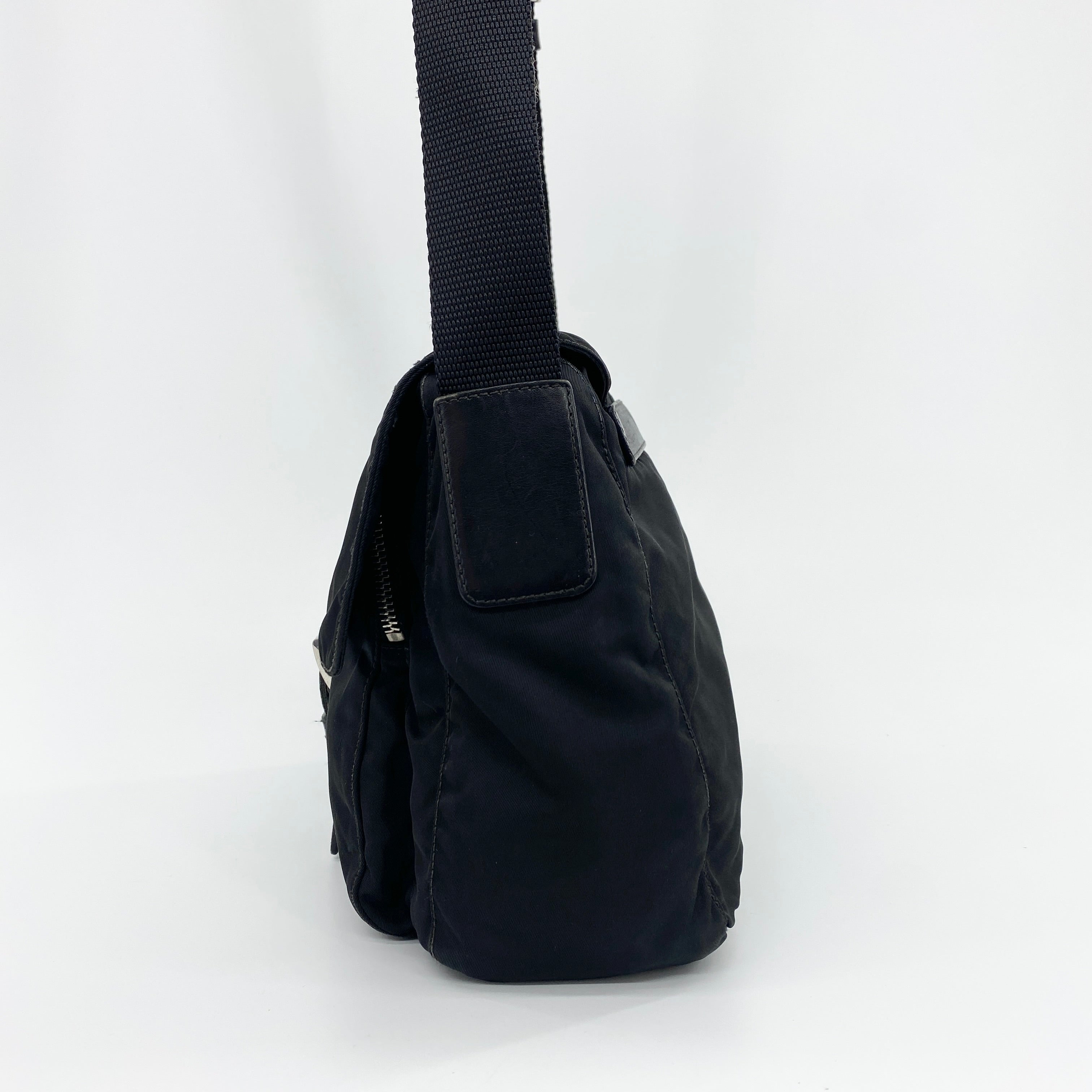 Nylon Messenger Small Crossbody Black