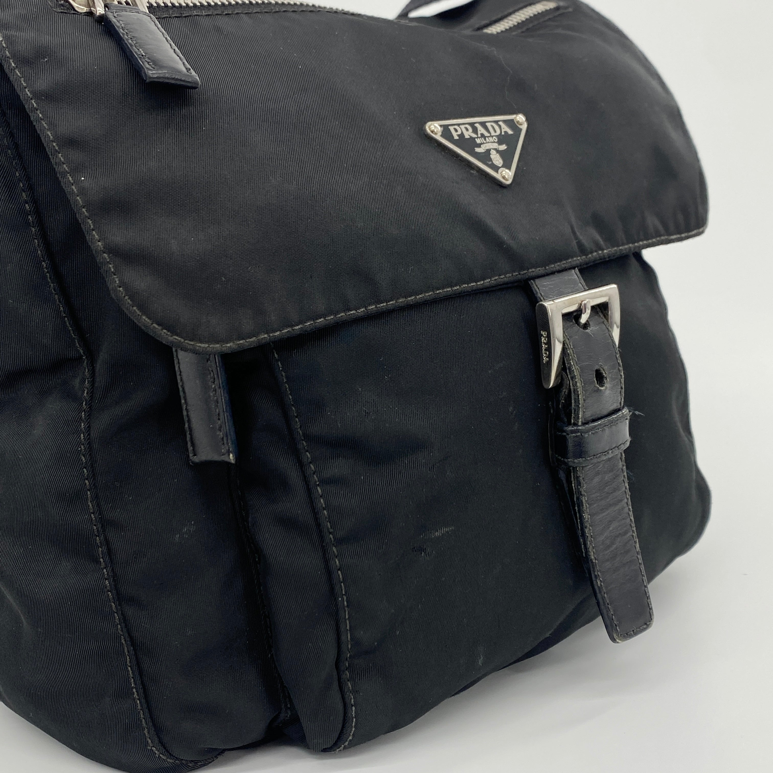 Nylon Messenger Small Crossbody Black