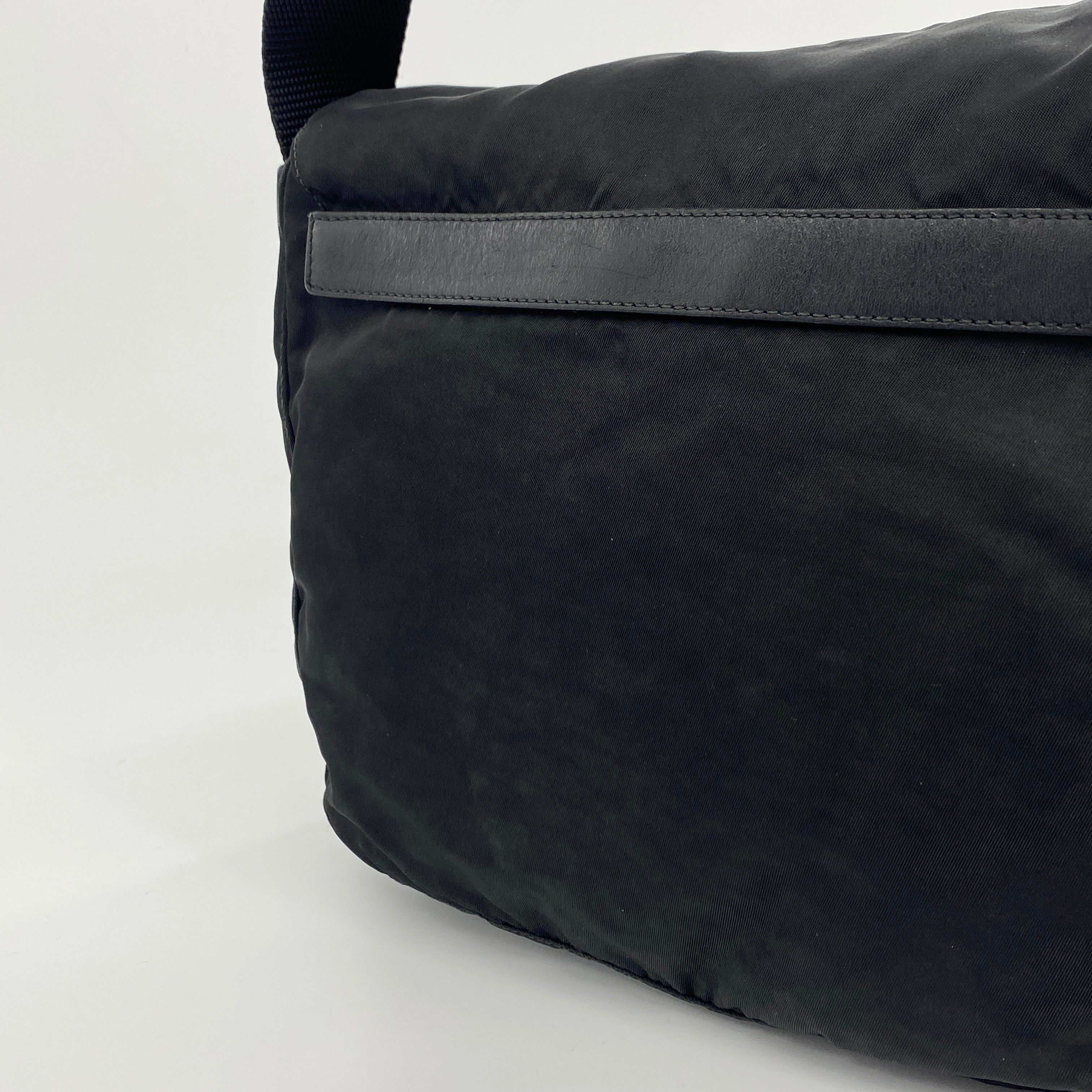 Nylon Messenger Small Crossbody Black