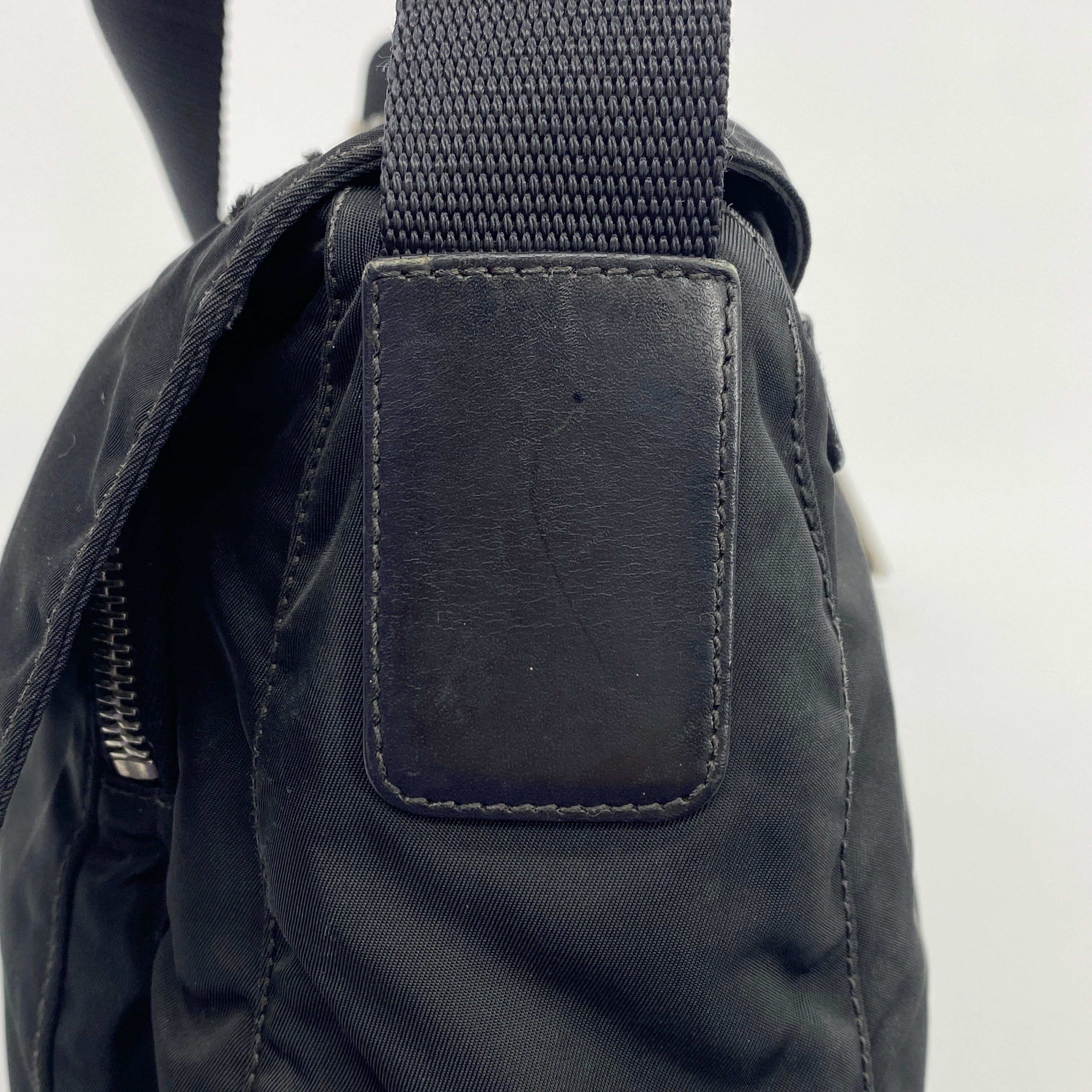 Nylon Messenger Small Crossbody Black