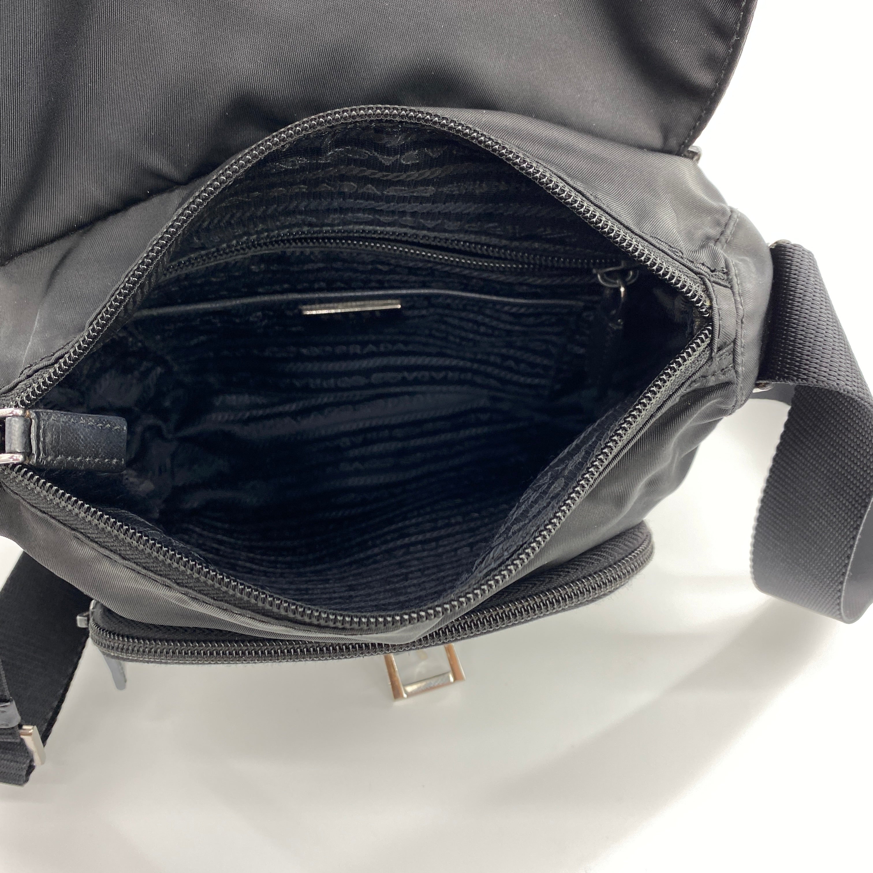 Nylon Messenger Small Crossbody Black