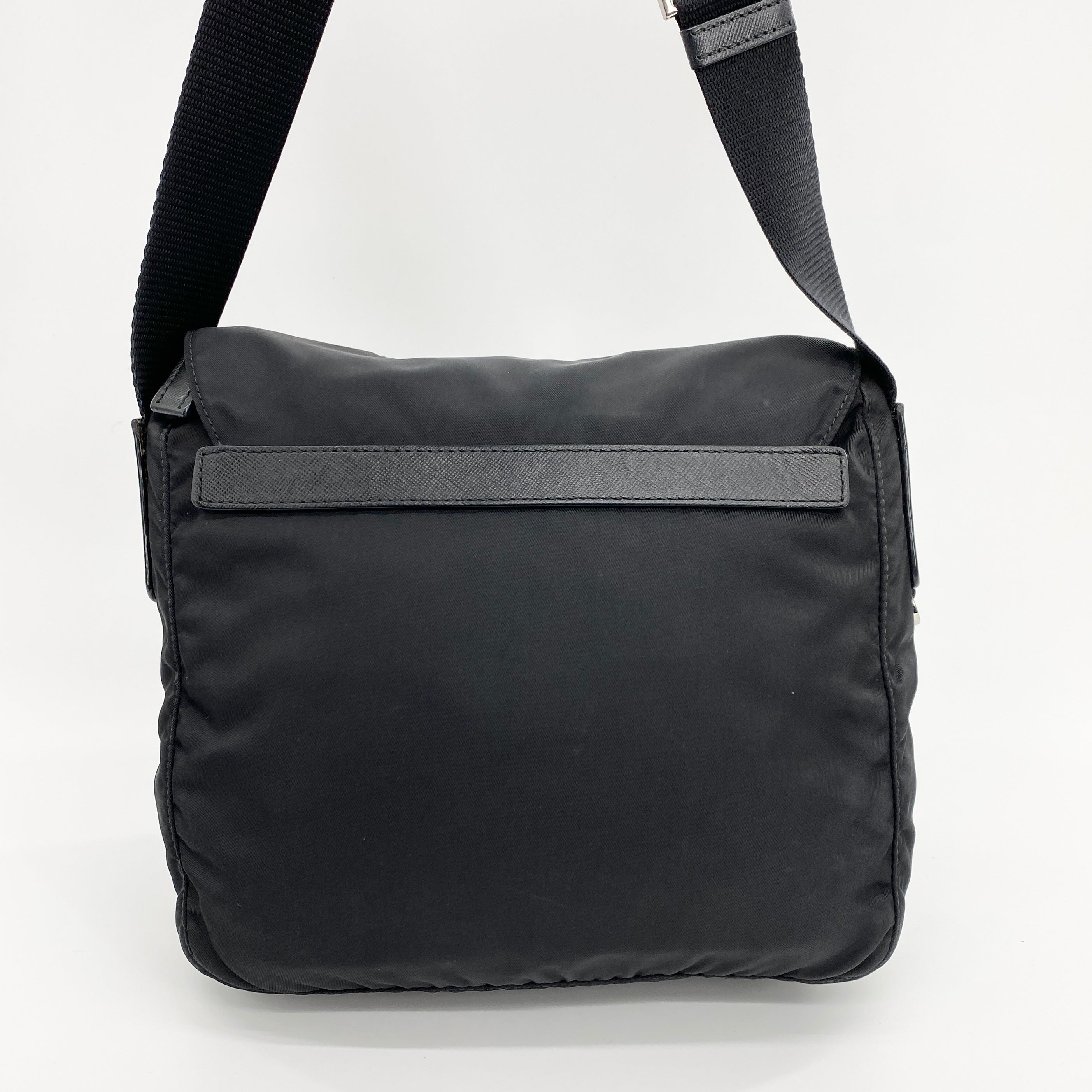 Nylon Messenger Small Crossbody Black