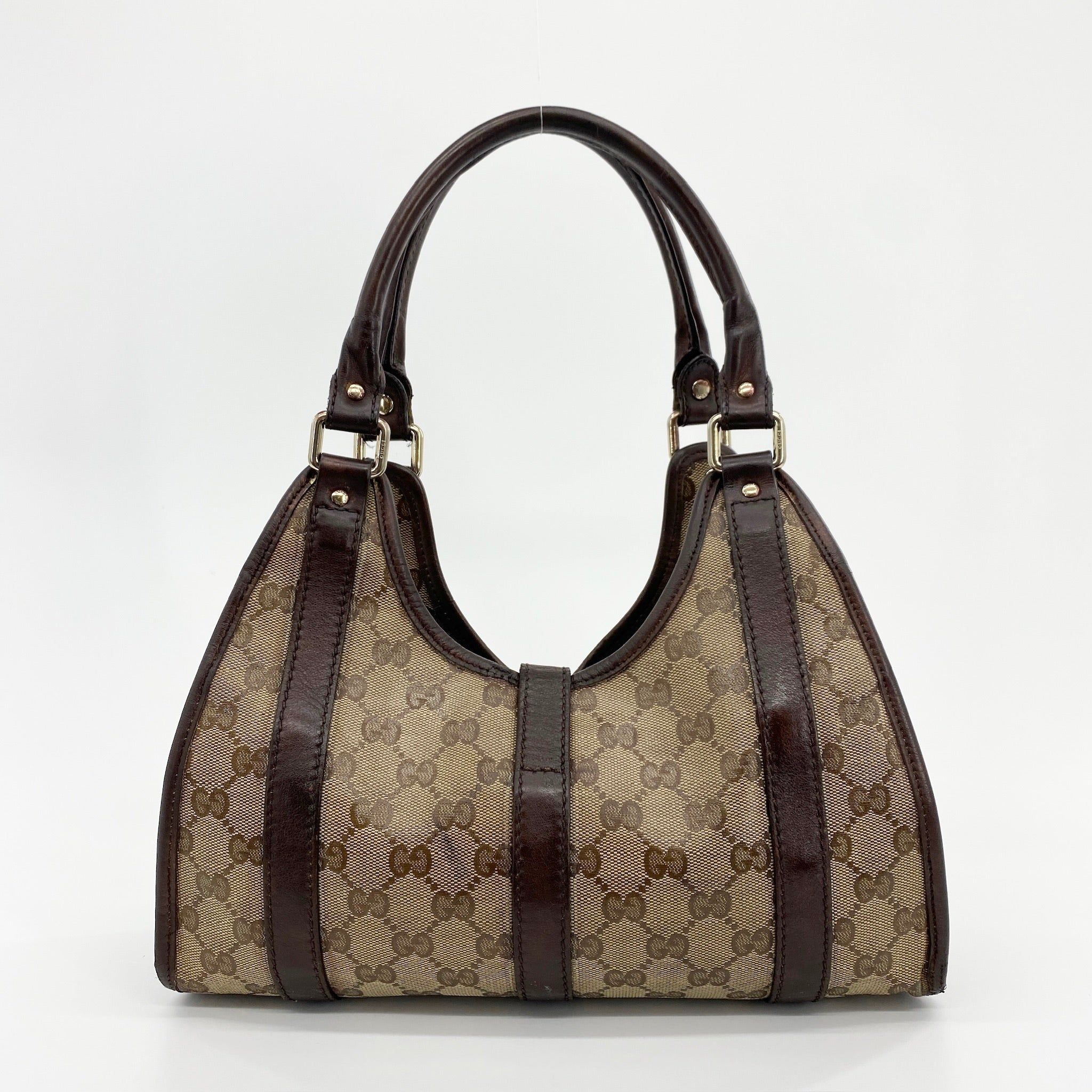 Monogram Jackie Shoulder Bag Beige Brown