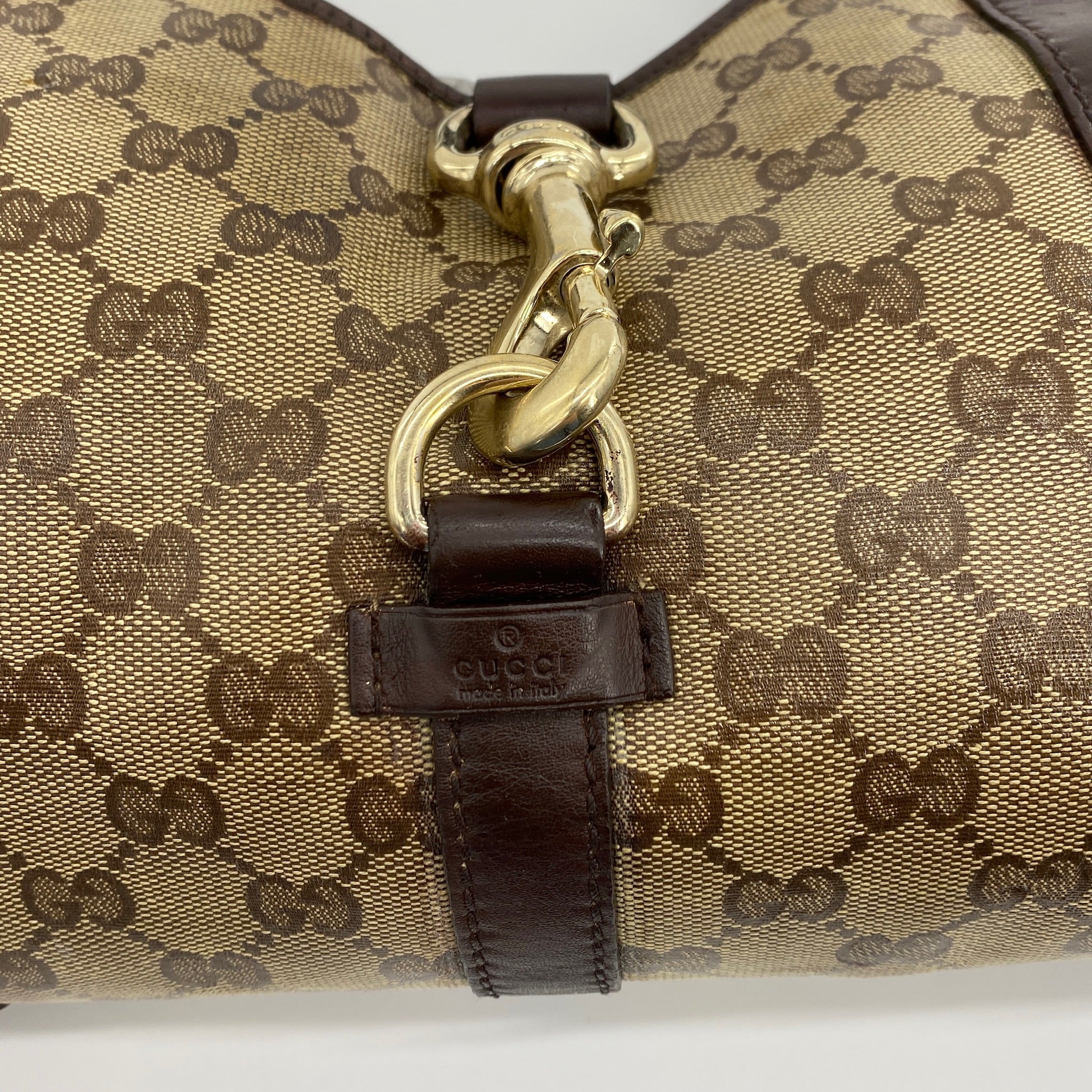 Monogram Jackie Shoulder Bag Beige Brown
