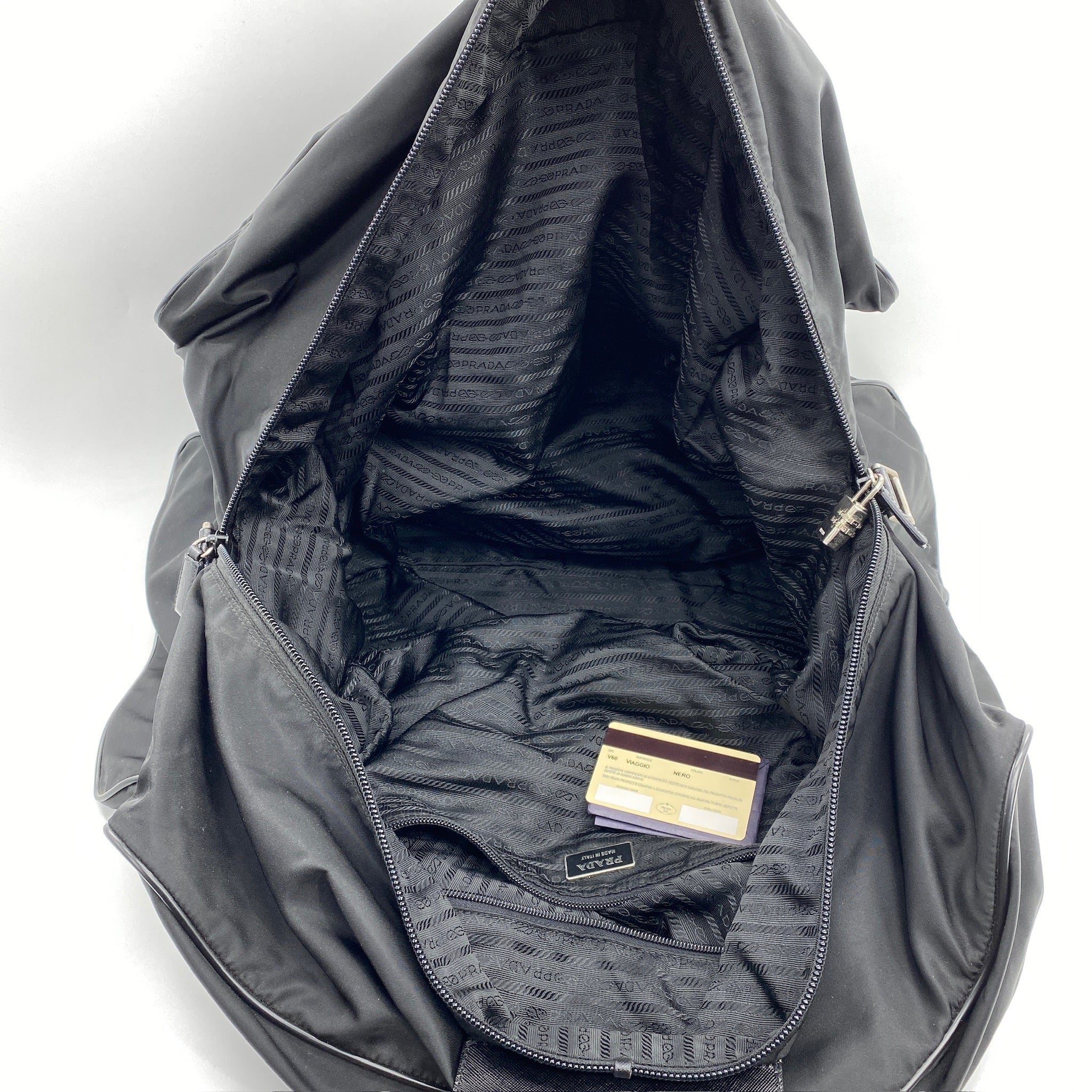 Nylon Boston Travel Bag Black
