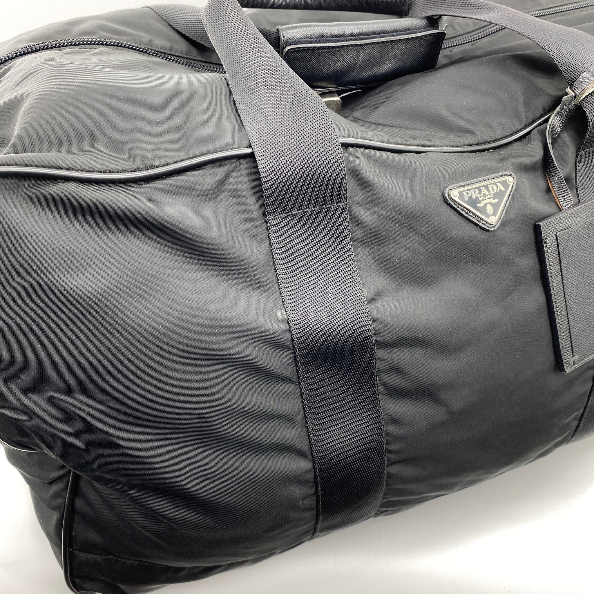 Nylon Boston Travel Bag Black