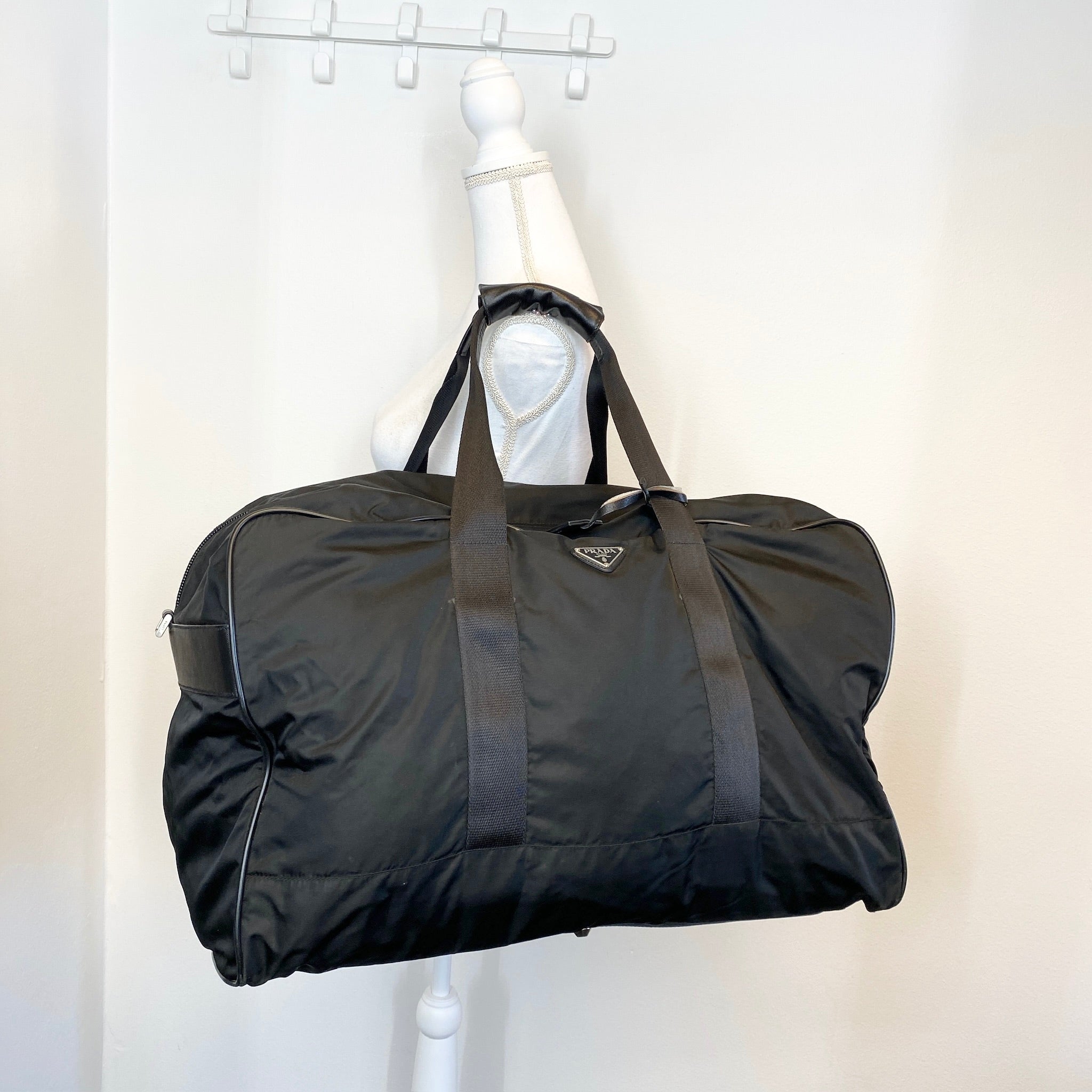 Nylon Boston Travel Bag Black