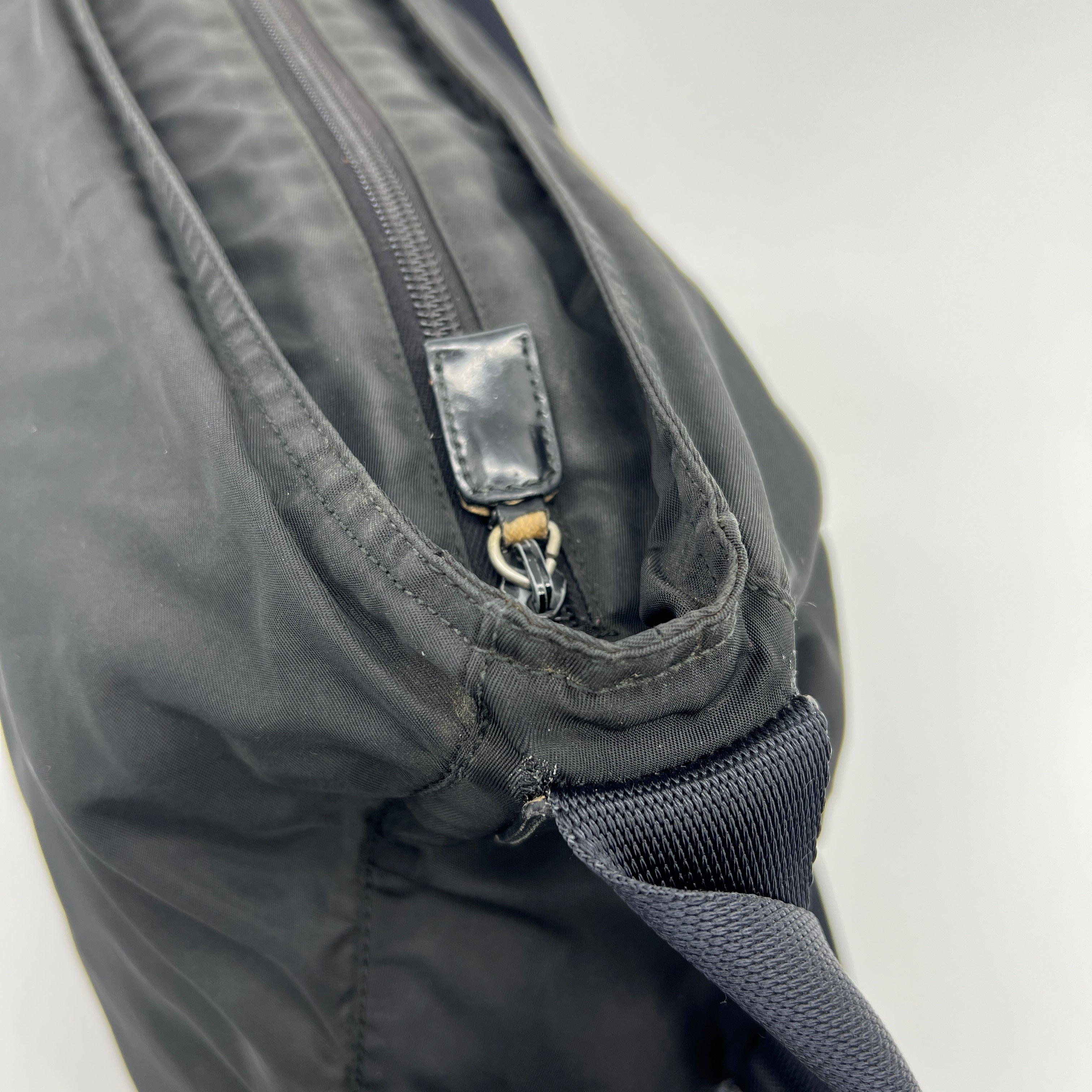 Nylon Hobo Crossbody Bag Black - Vintage Luxuries