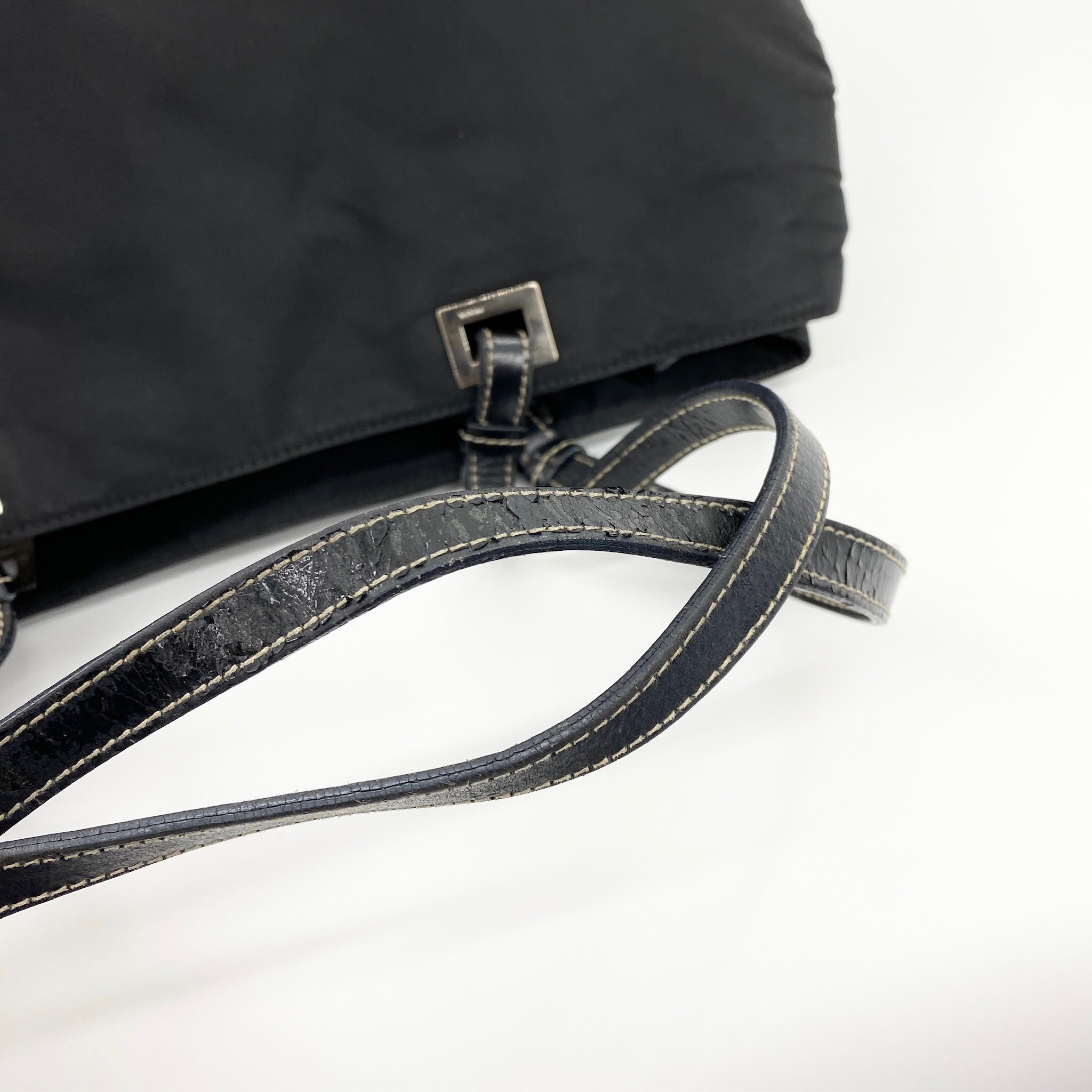Nylon Tote Small Shoulder Bag Black