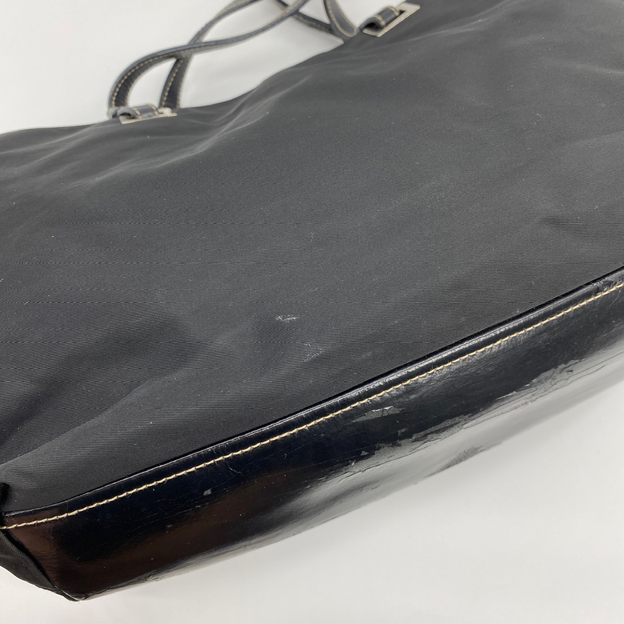Nylon Tote Small Shoulder Bag Black