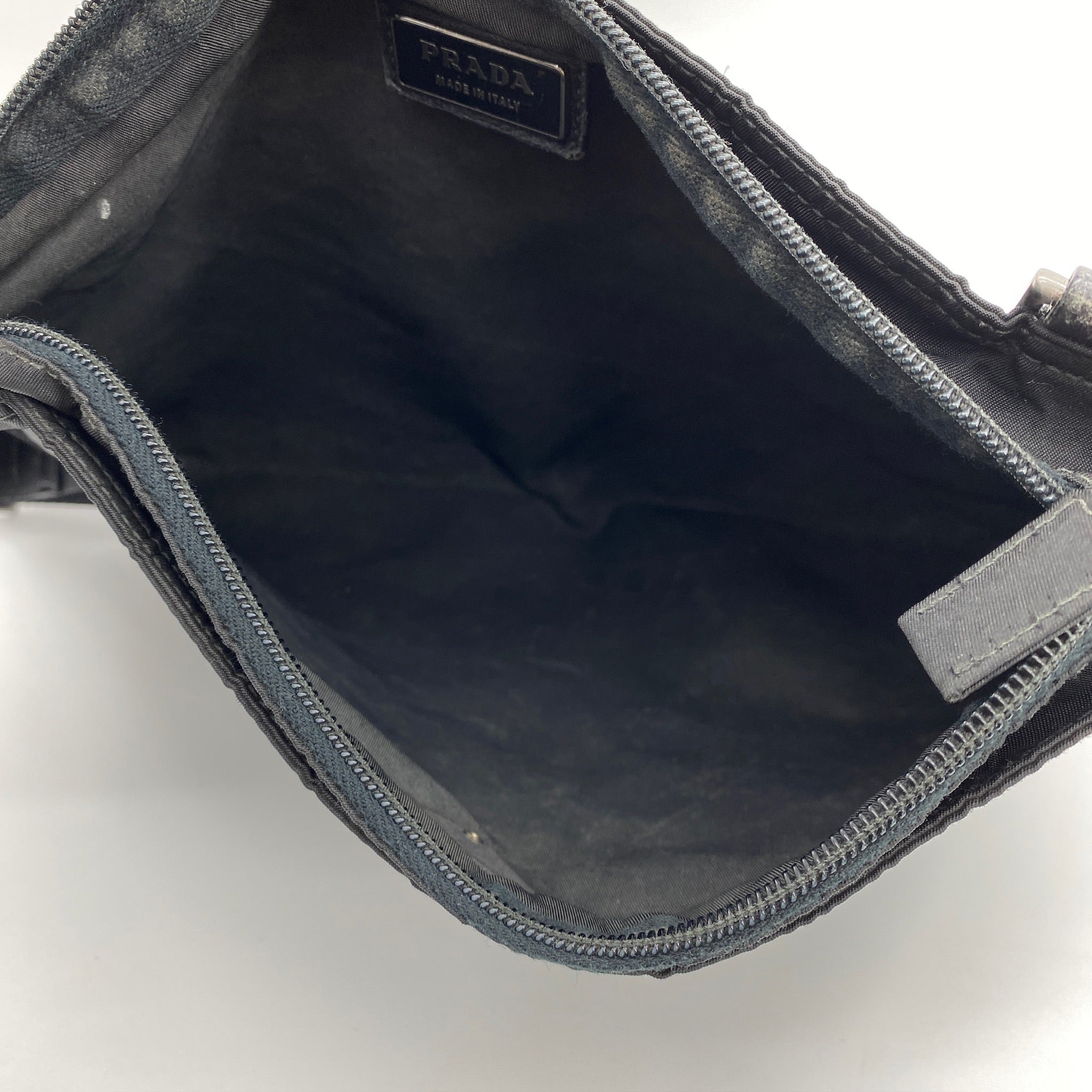 Nylon Flat Crossbody Bag Black