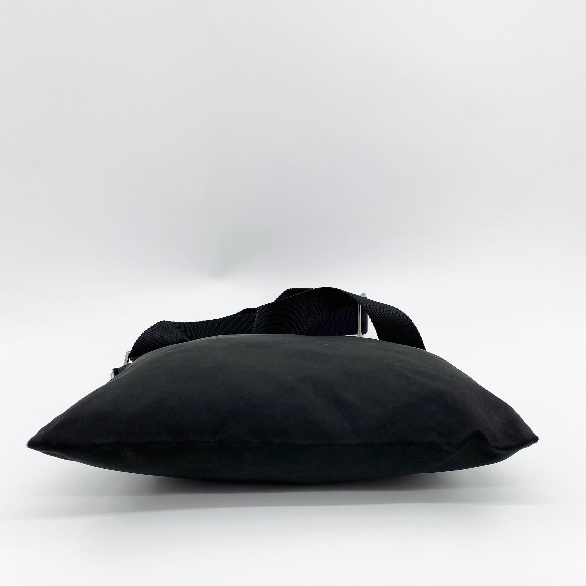 Nylon Flat Crossbody Bag Black