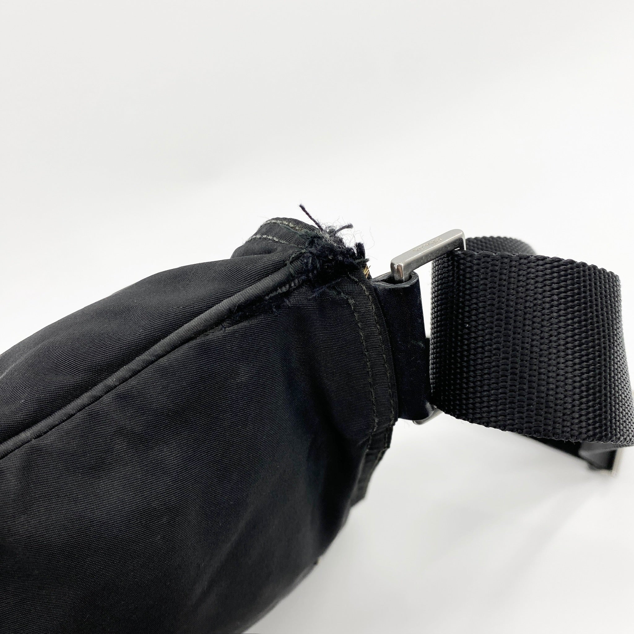 Nylon Flat Crossbody Bag Black
