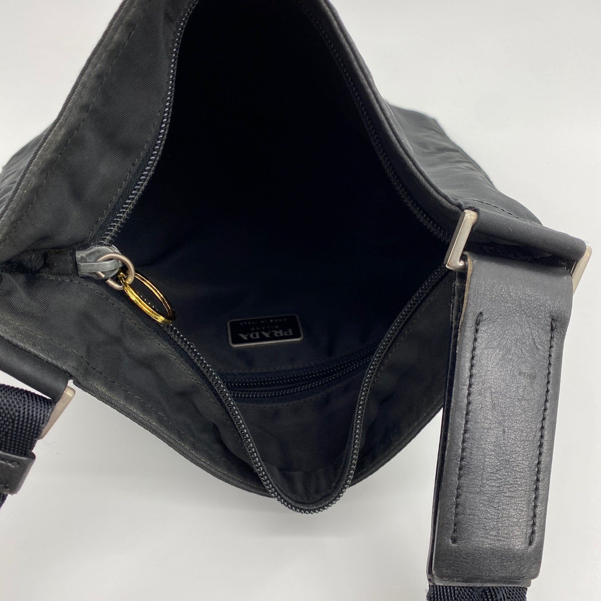 Nylon Flat Crossbody Black