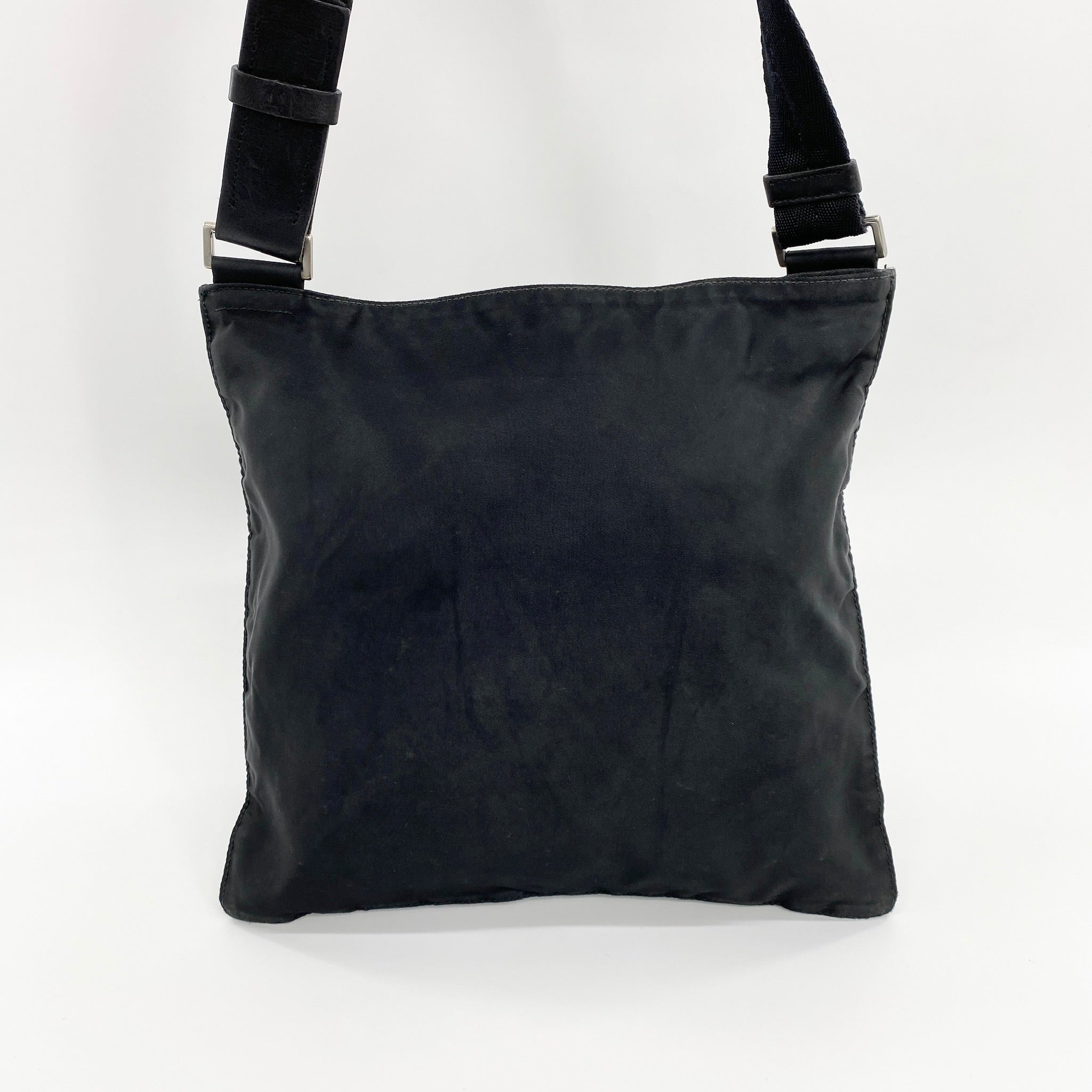 Nylon Flat Crossbody Black