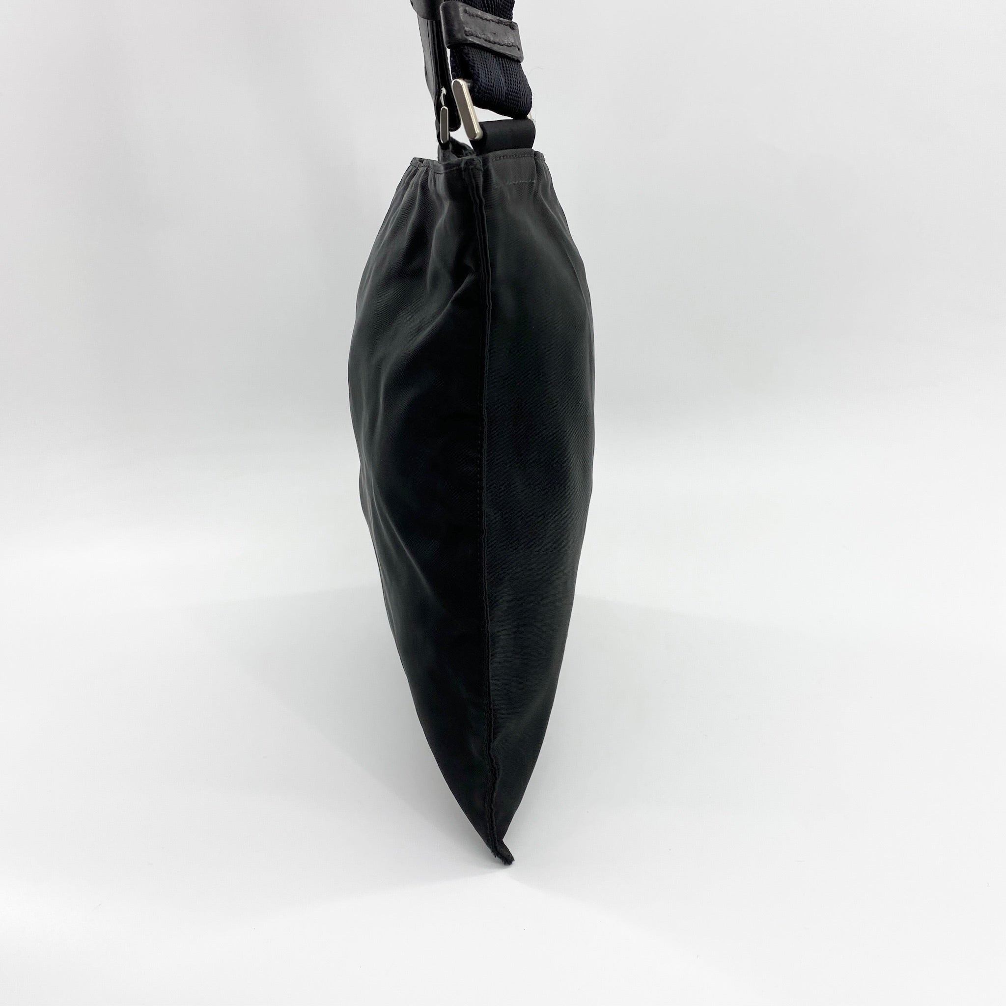 Nylon Flat Crossbody Black