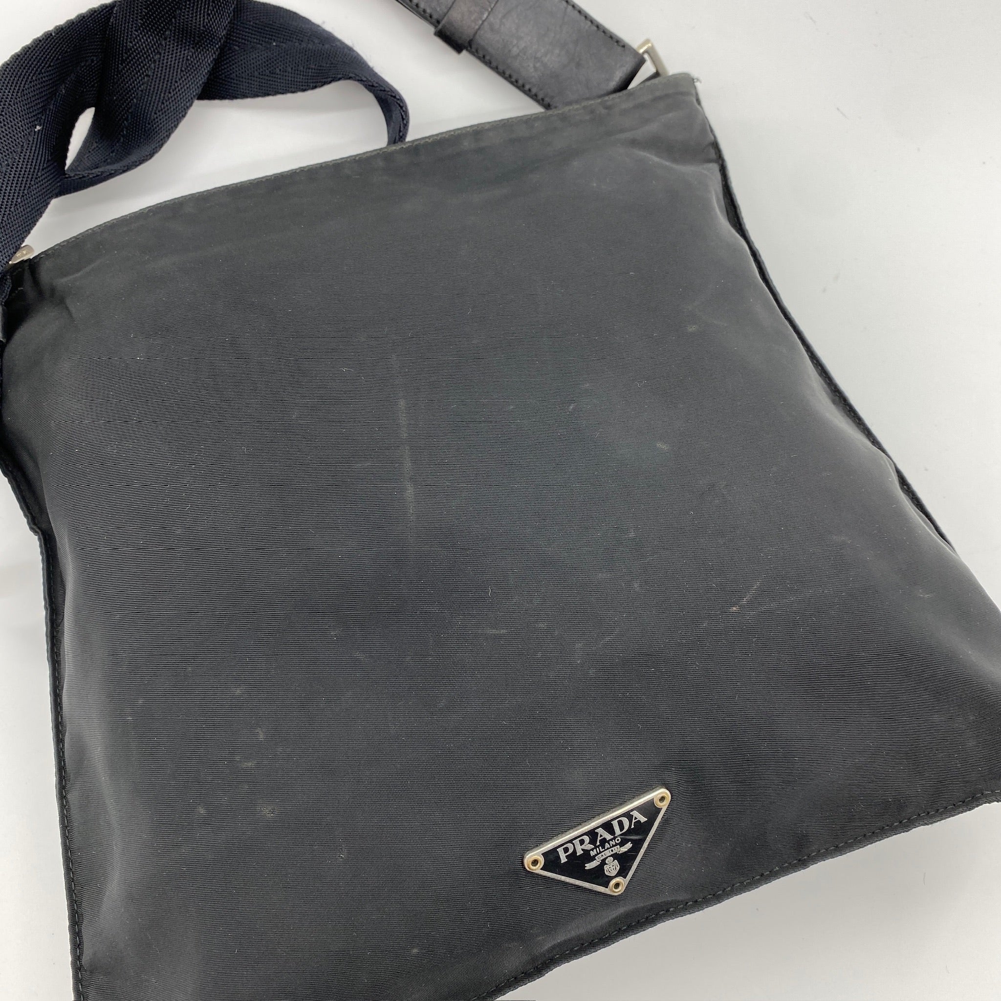 Nylon Flat Crossbody Black