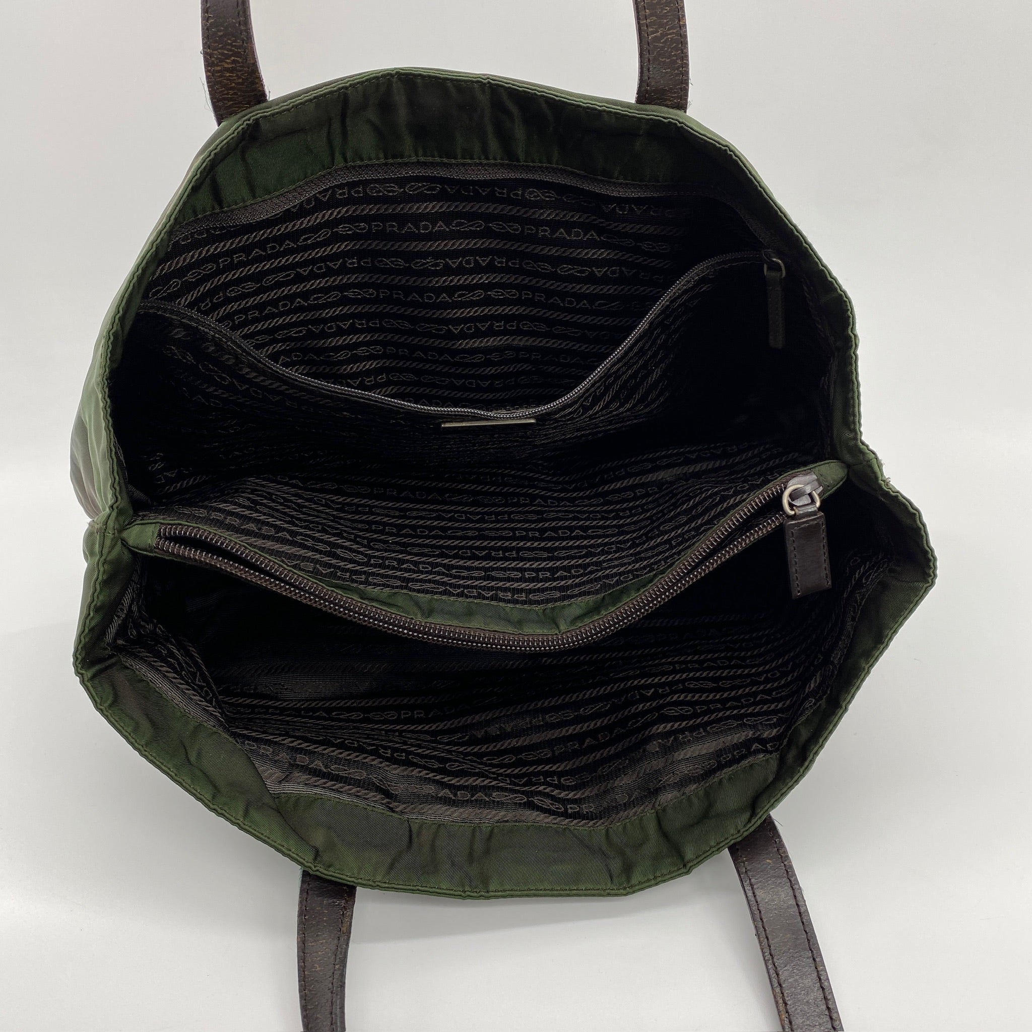 Nylon Tote Shoulder Bag Brown