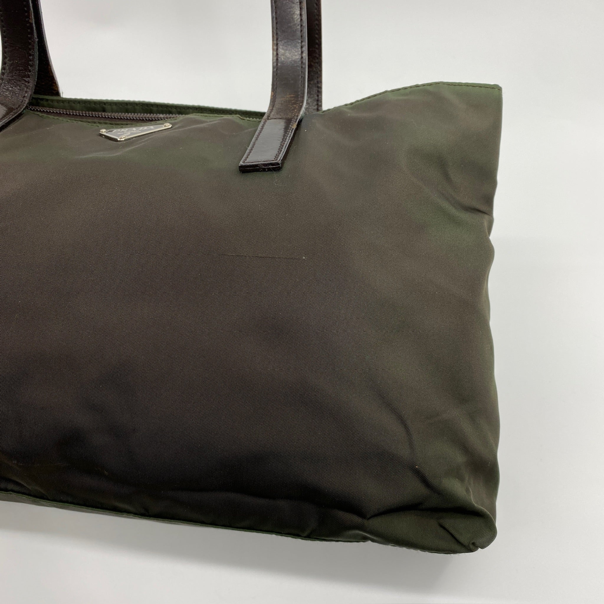 Nylon Tote Shoulder Bag Brown