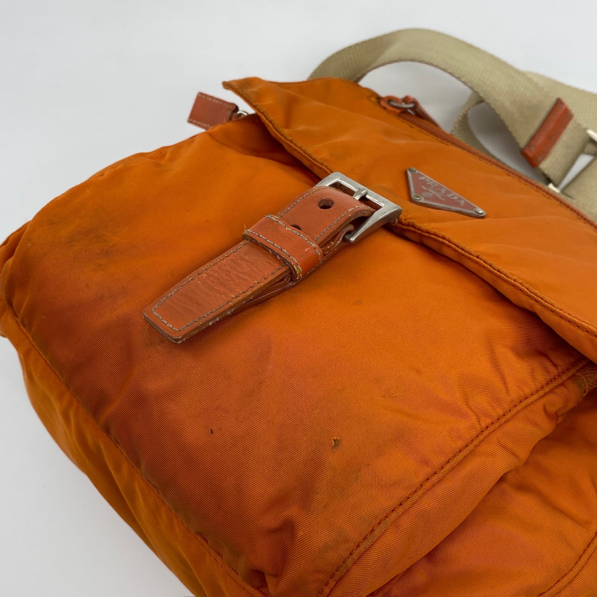 Nylon Messenger Small Crossbody Orange