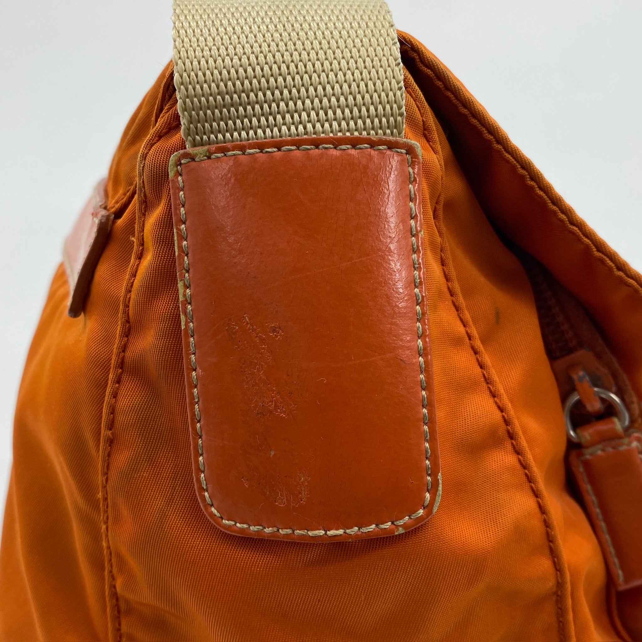 Nylon Messenger Small Crossbody Orange