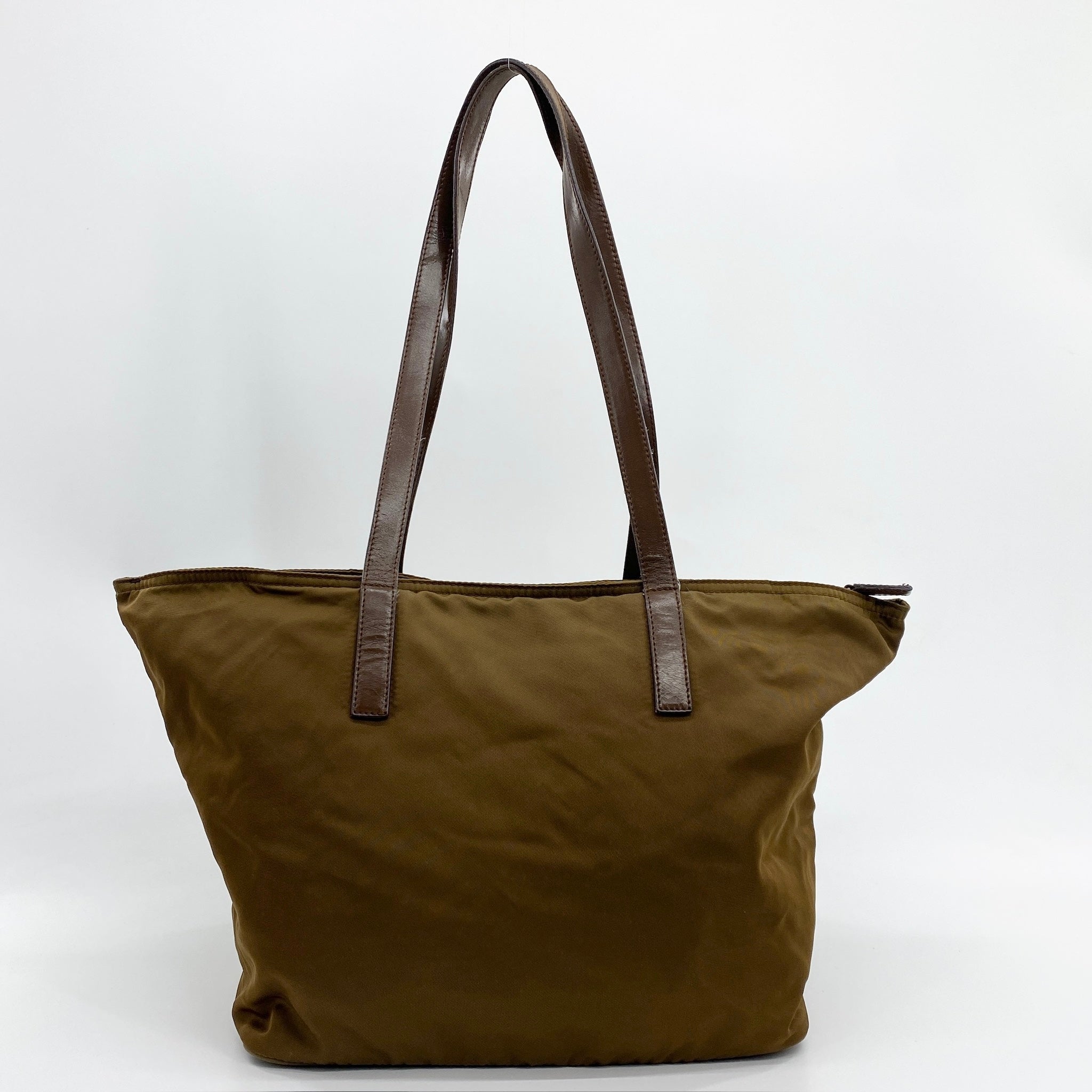 Nylon Tote Shoulder Bag Brown