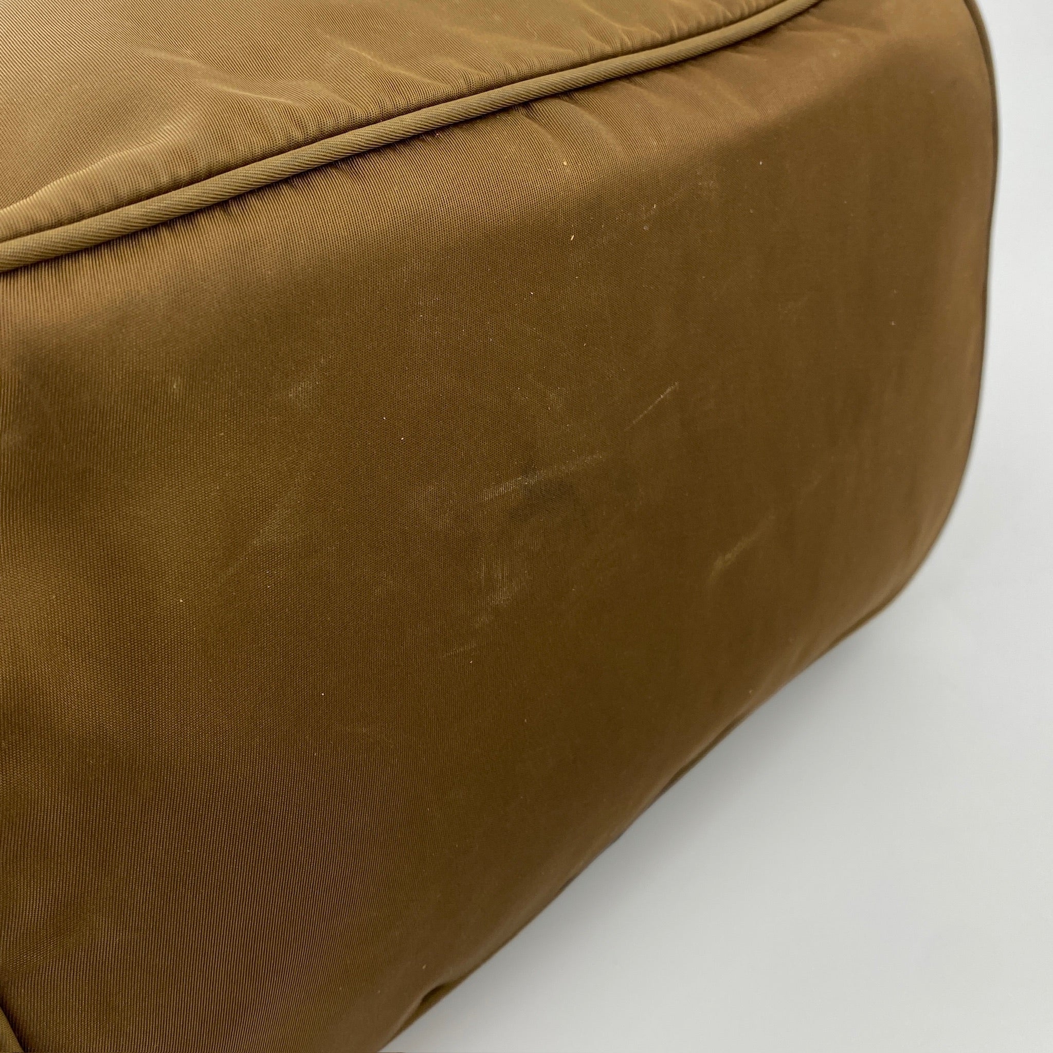 Nylon Tote Shoulder Bag Brown
