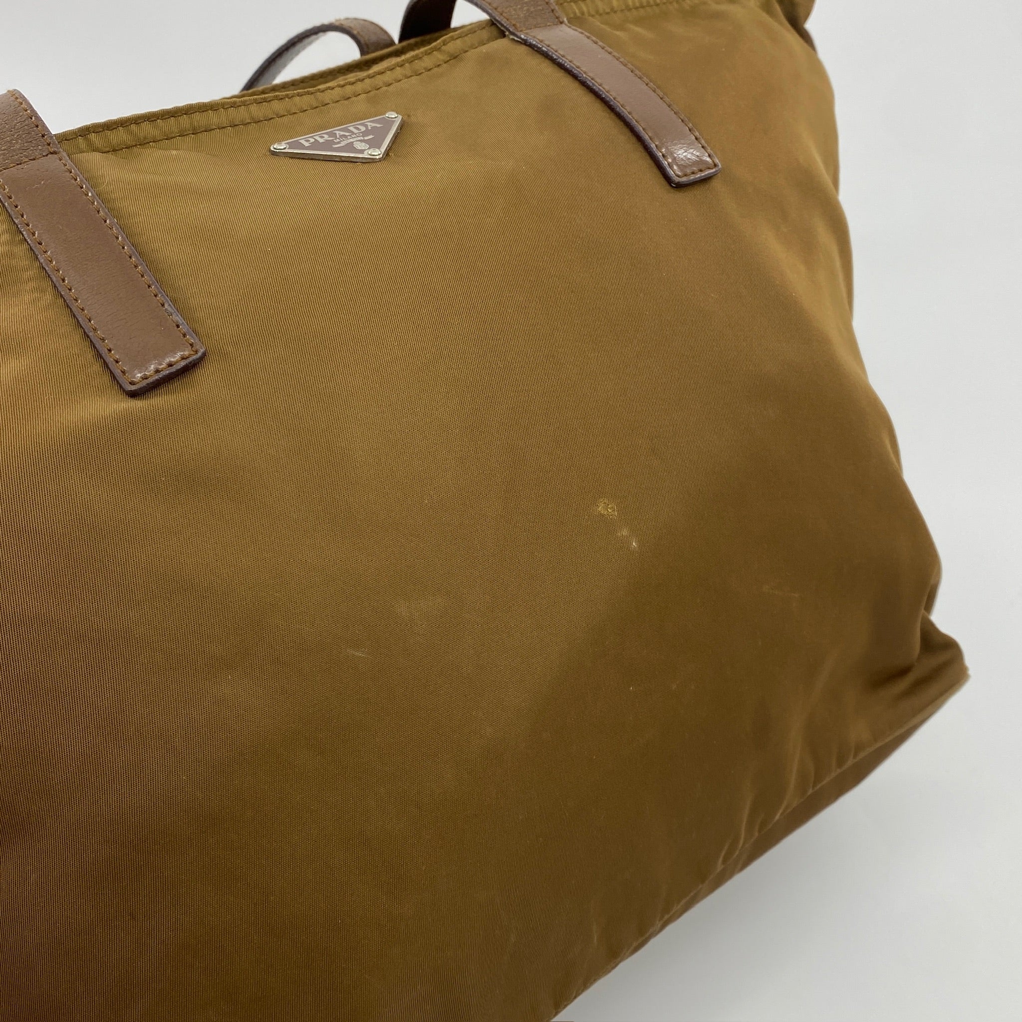Nylon Tote Shoulder Bag Brown