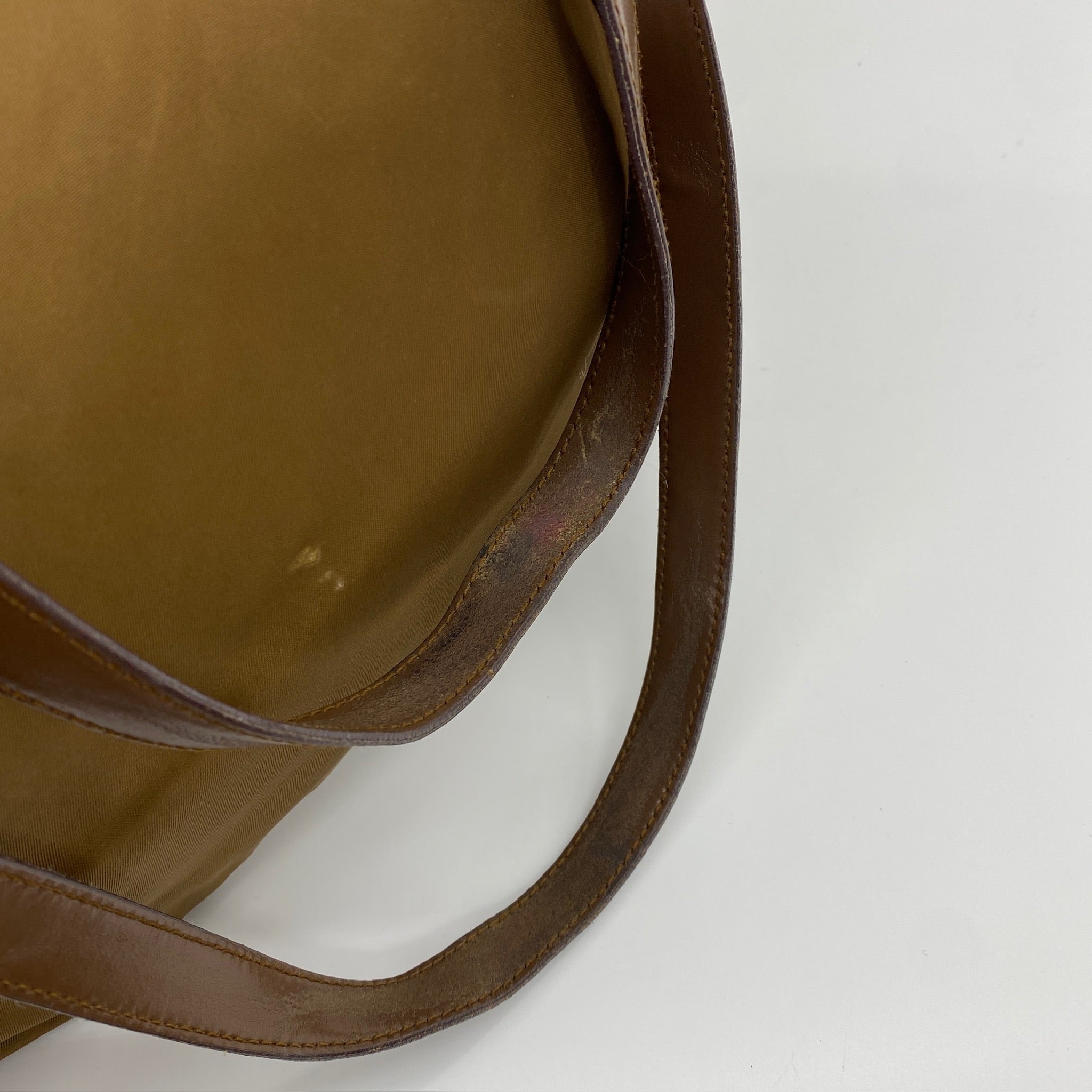 Nylon Tote Shoulder Bag Brown