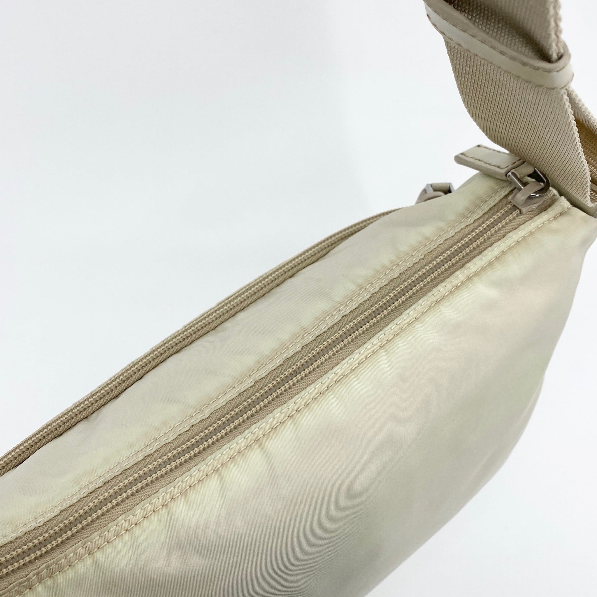 Nylon Messenger Crossbody Off White - Vintage Luxuries