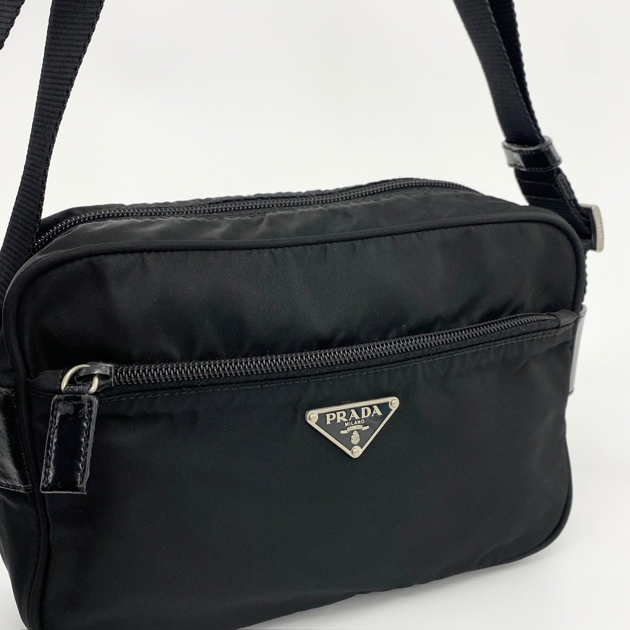 Nylon Camera Crossbody Small Black - Vintage Luxuries