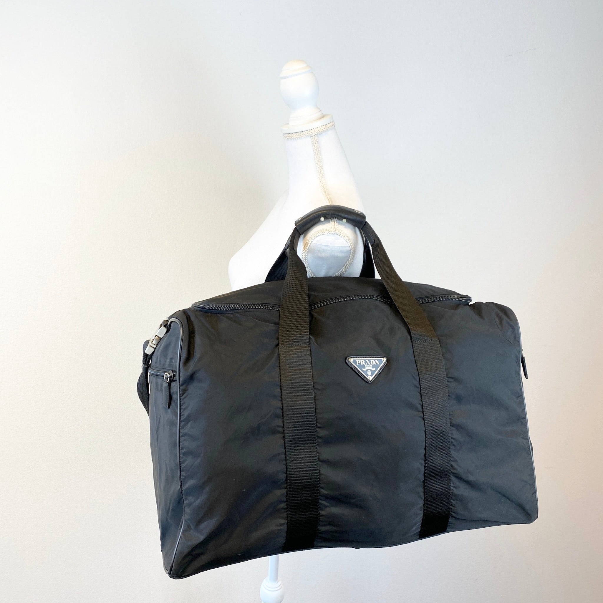 Nylon Boston Travel Bag Black - Vintage Luxuries