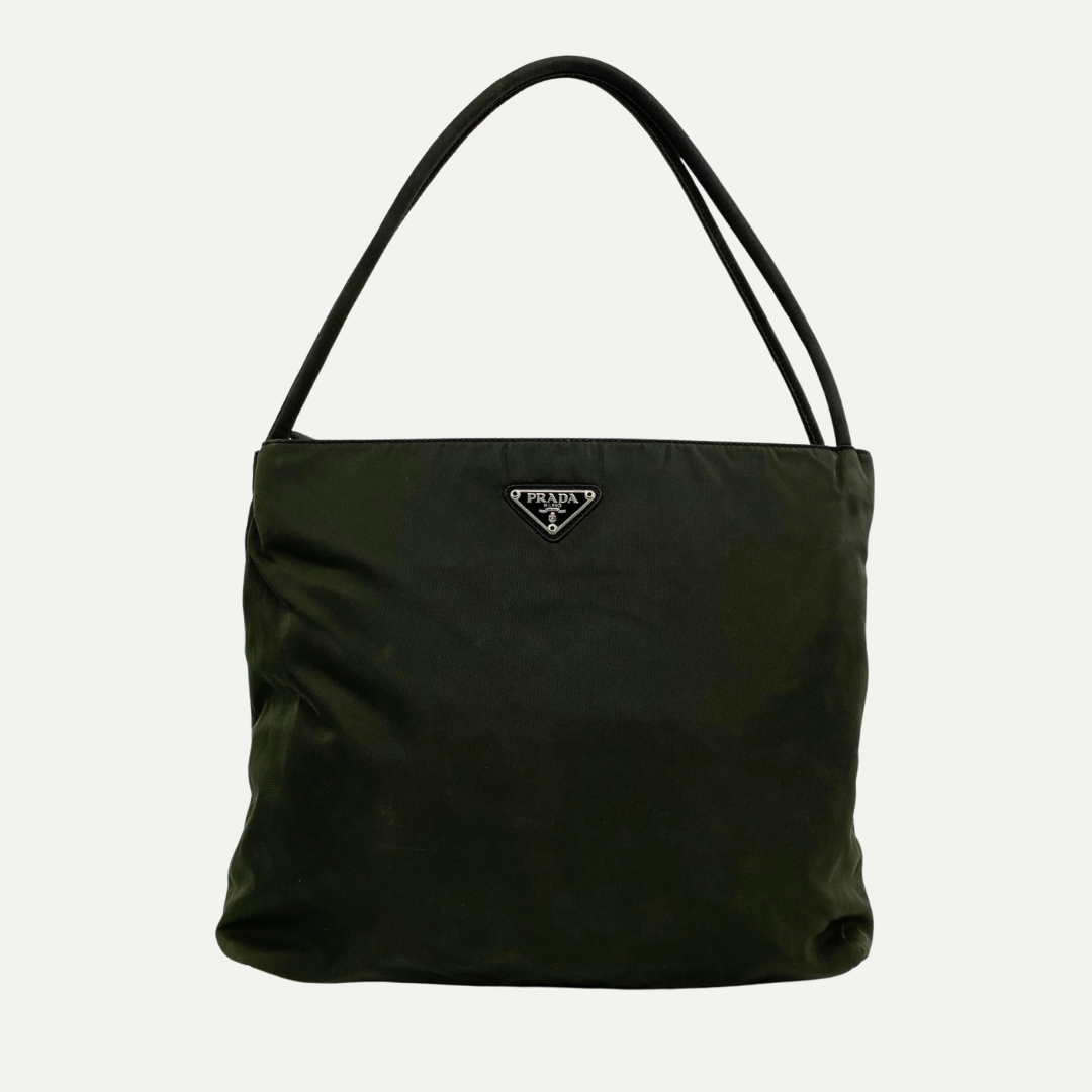 Nylon Small Tote Shoulder Dark Green
