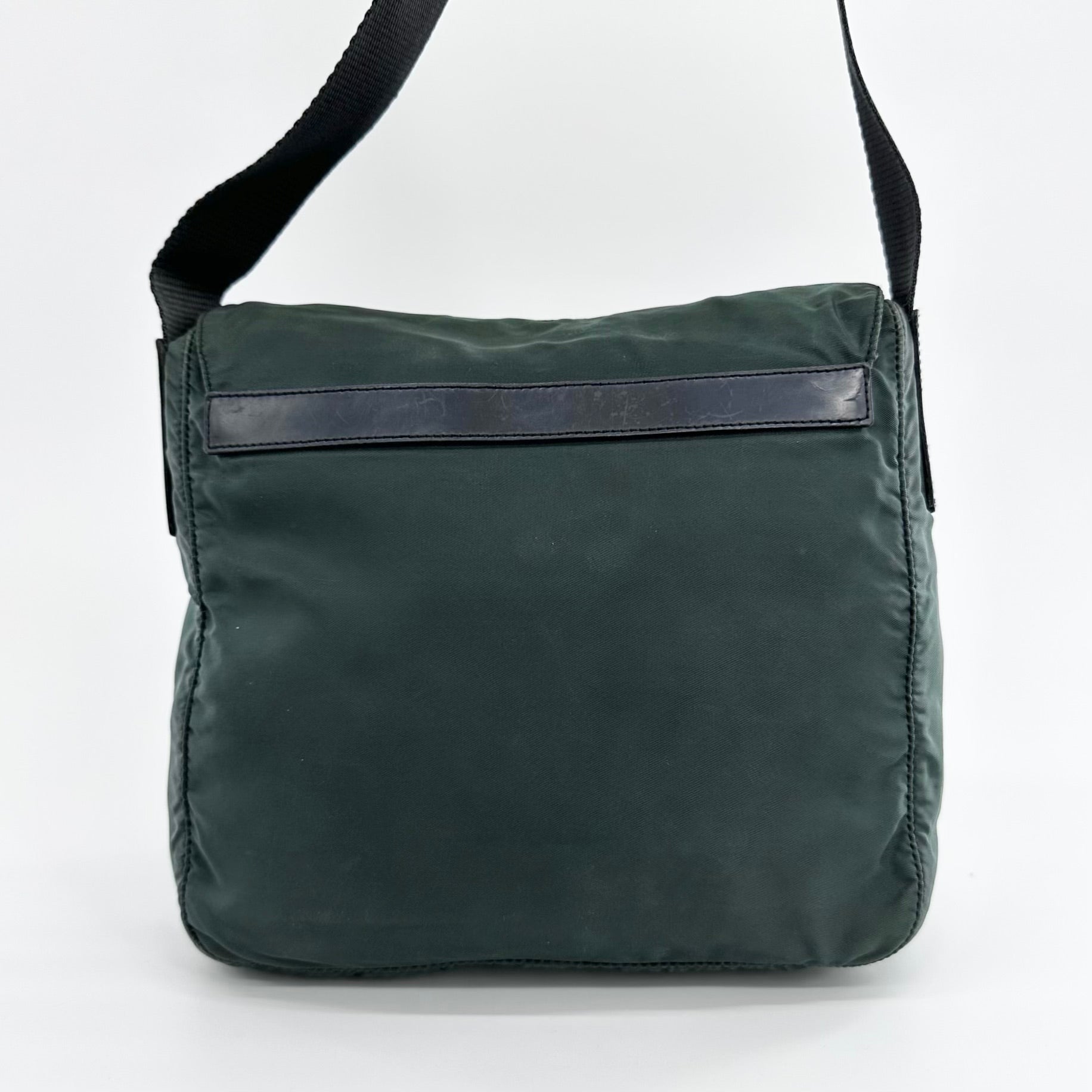 Nylon Messenger Small Crossbody Green - Vintage Luxuries