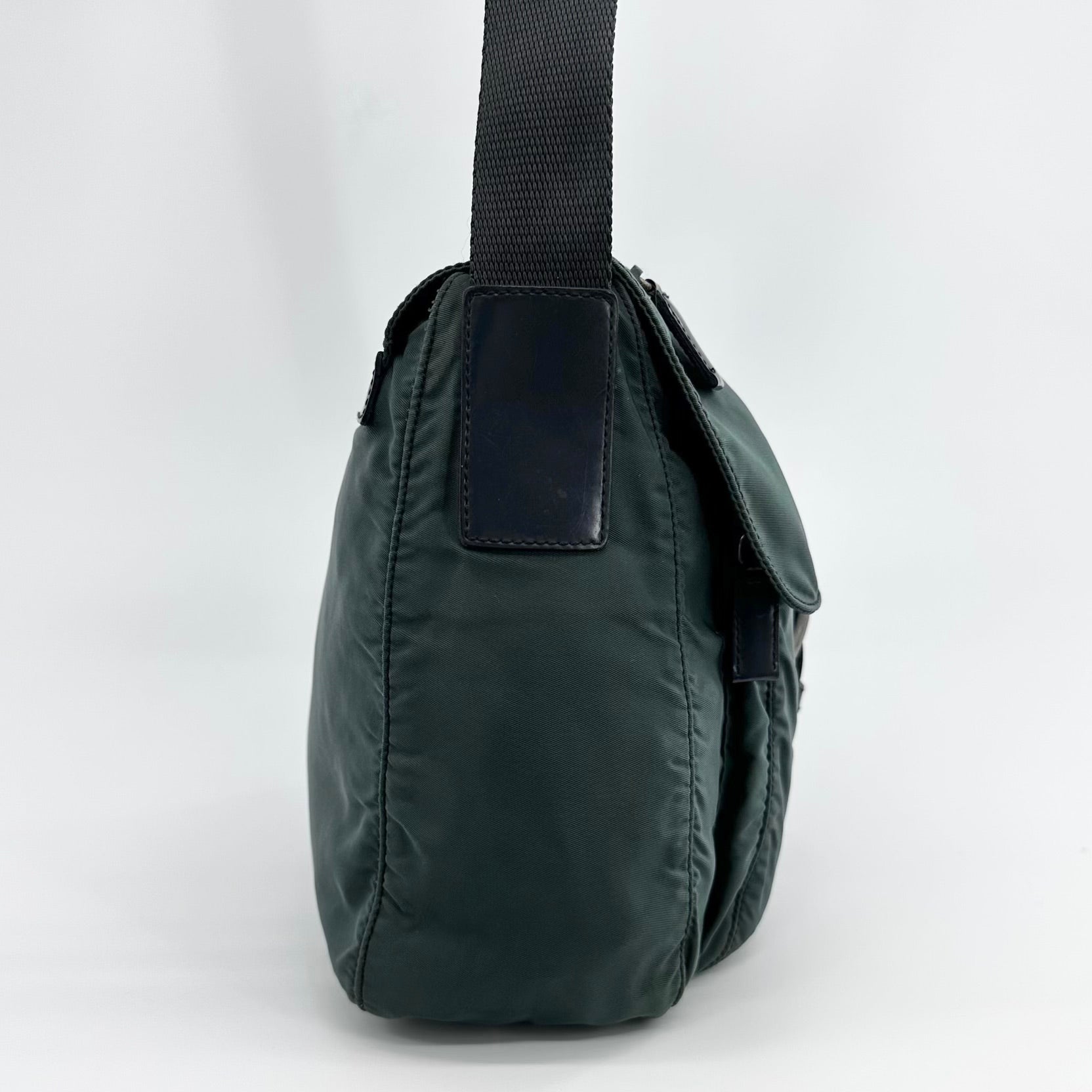 Nylon Messenger Small Crossbody Green - Vintage Luxuries