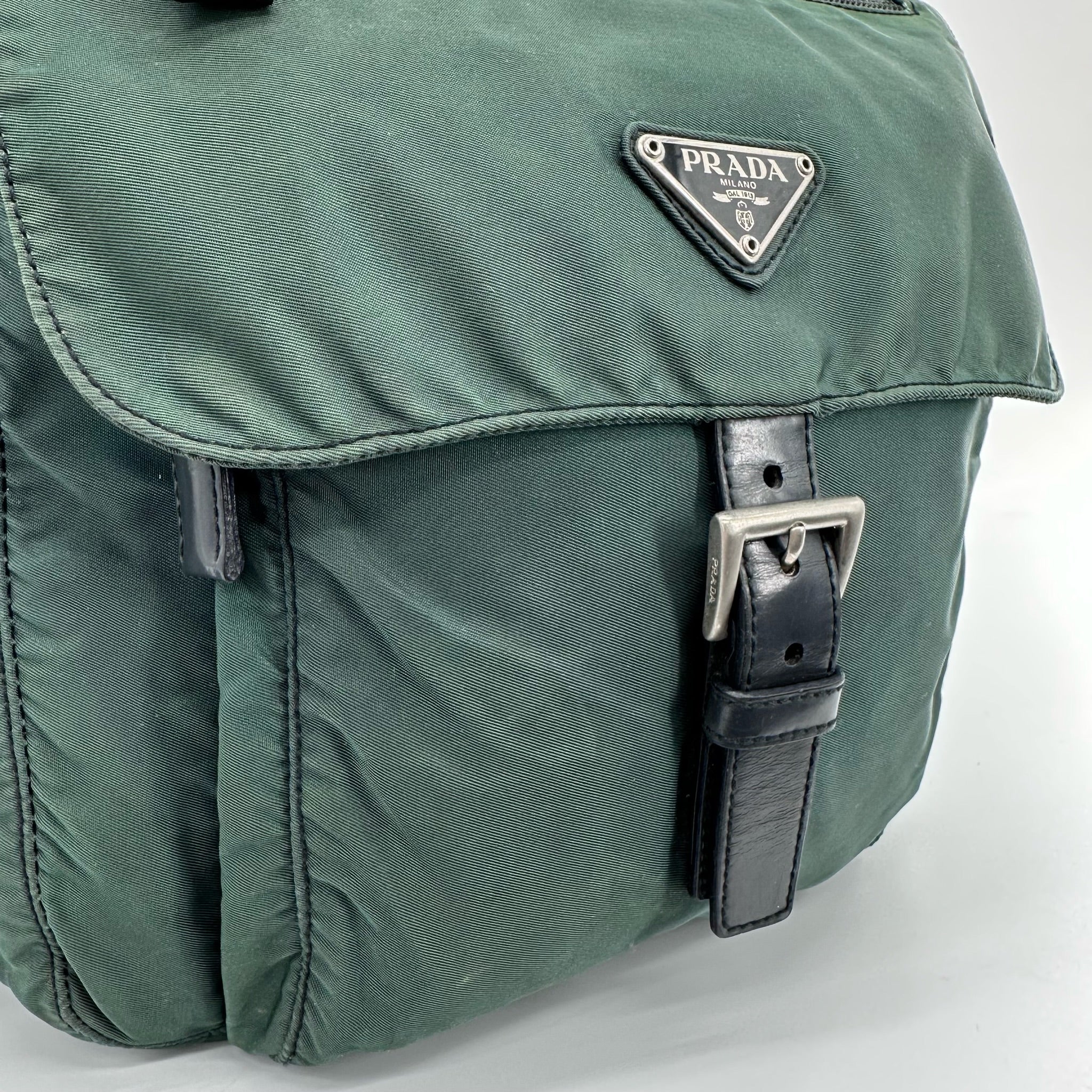 Nylon Messenger Small Crossbody Green - Vintage Luxuries