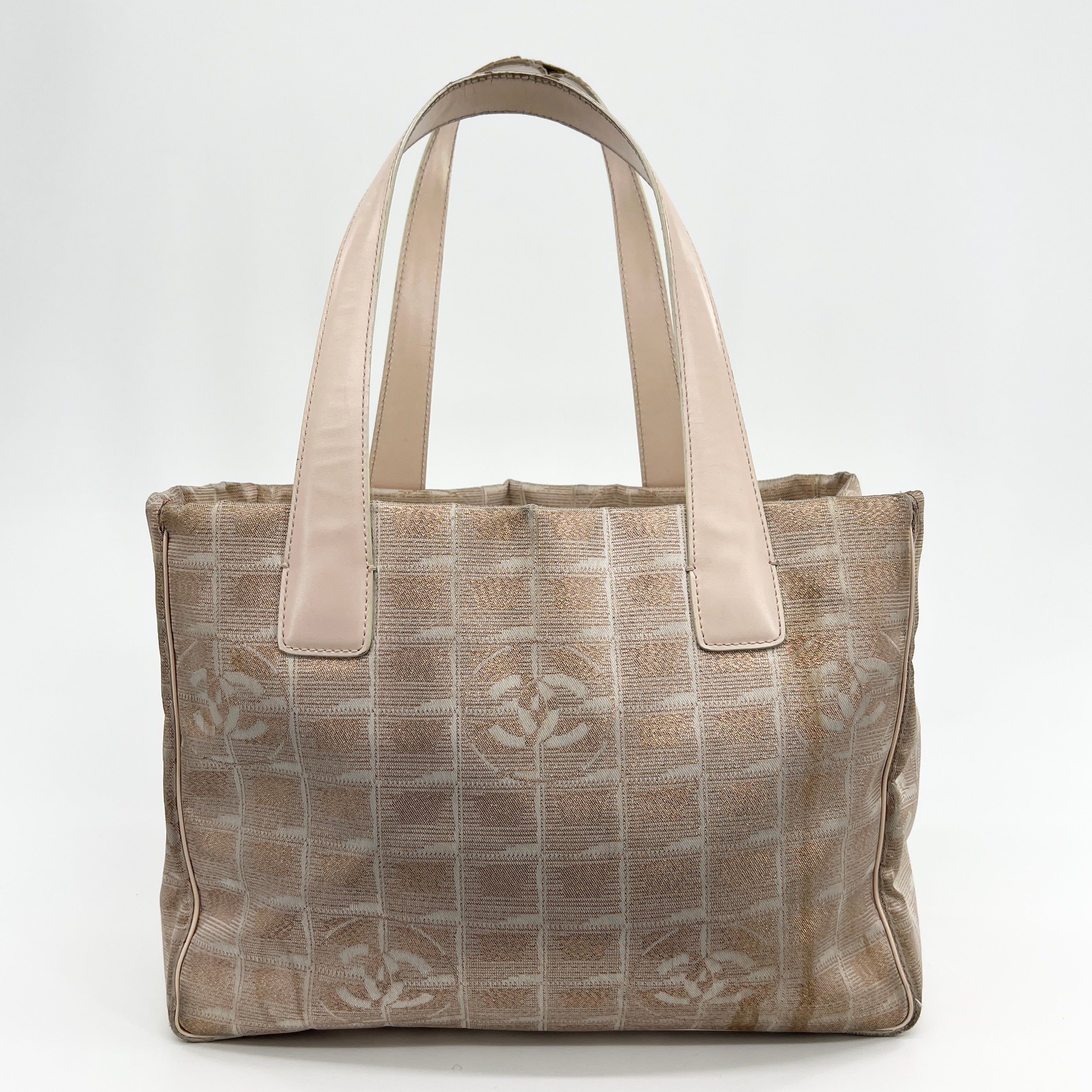 Travel Line Tote Small Metallic Beige - Vintage Luxuries