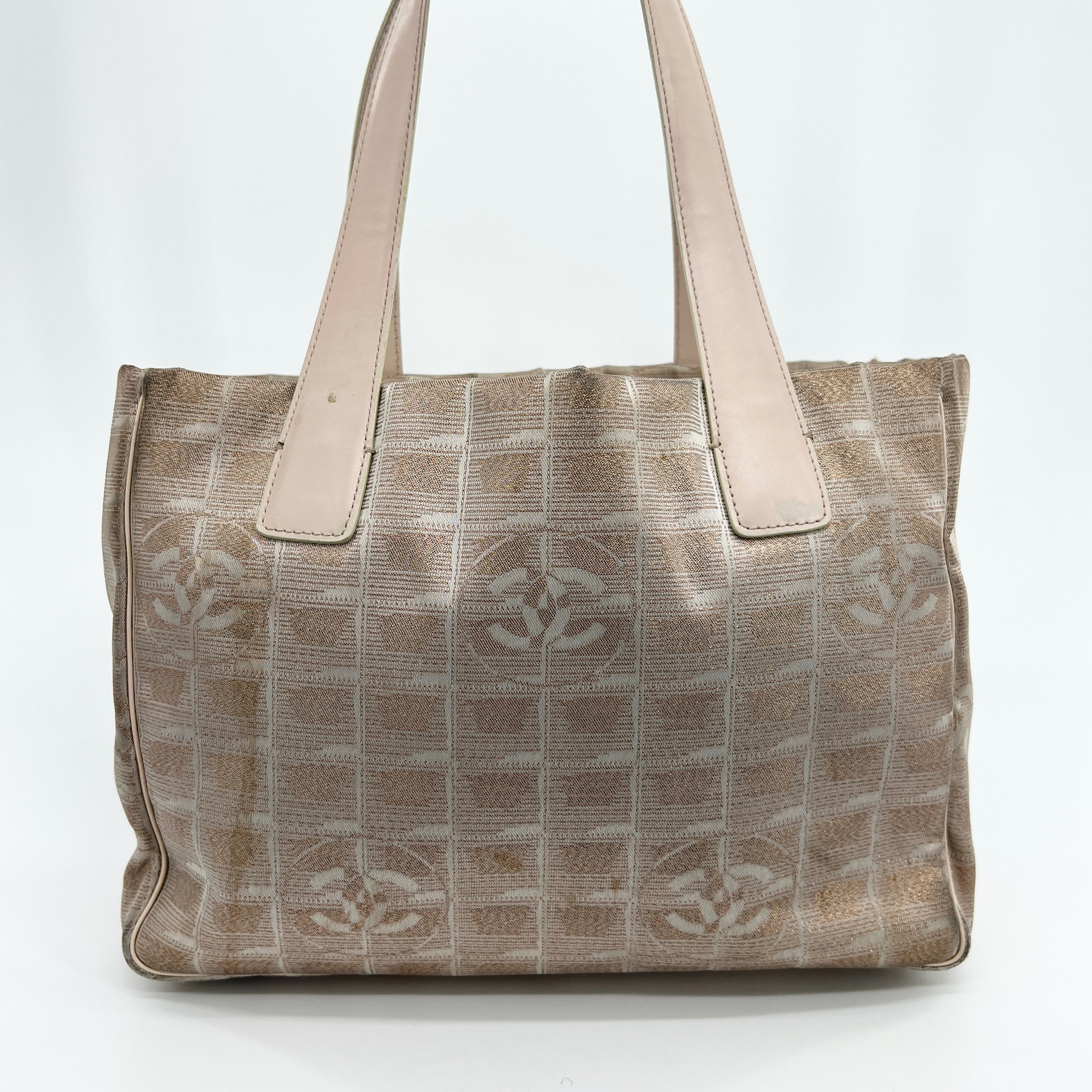 Travel Line Tote Small Metallic Beige - Vintage Luxuries